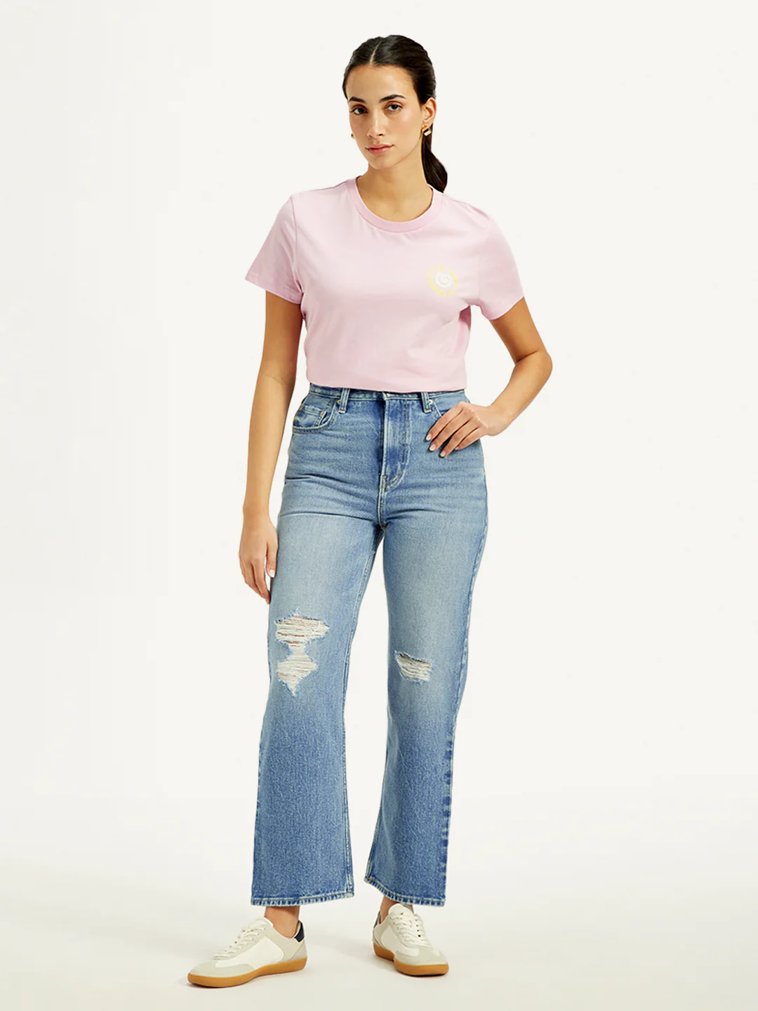 Women's Blue Ribcage Straight Fit High Rise Jeans - Image 2