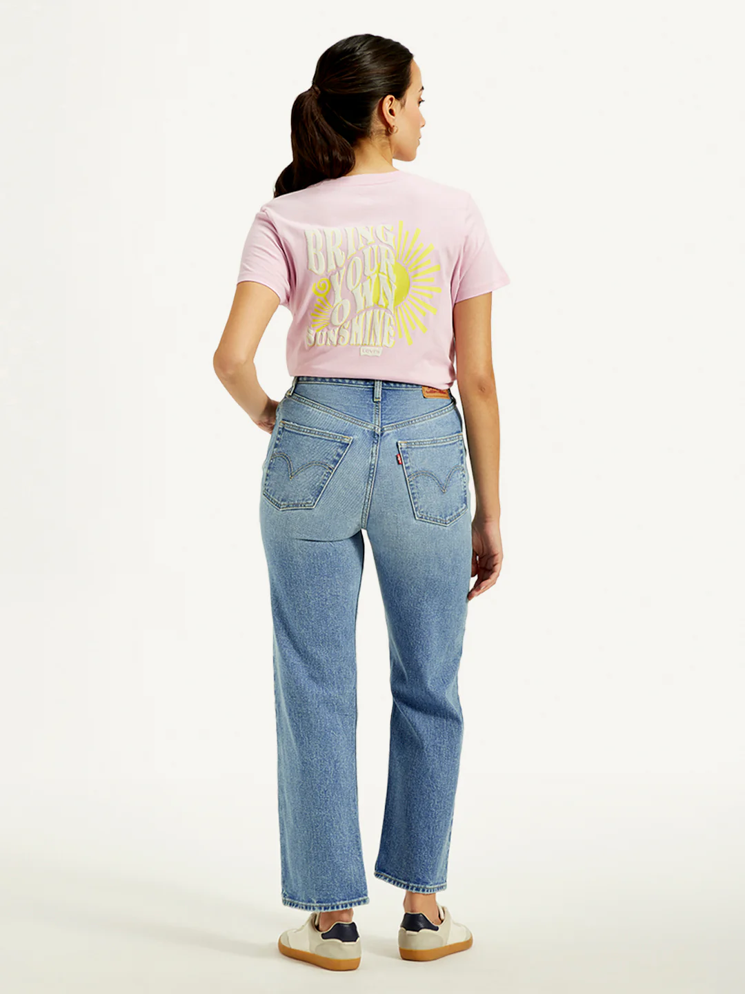Women's Blue Ribcage Straight Fit High Rise Jeans - Image 3