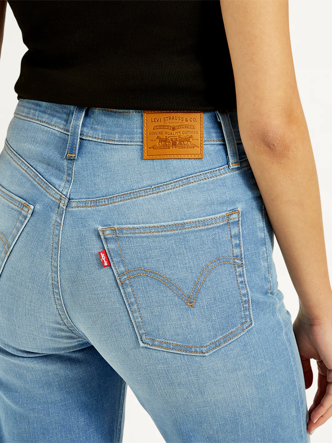 Women's Blue Ribcage Straight Fit High Rise Jeans - Image 5