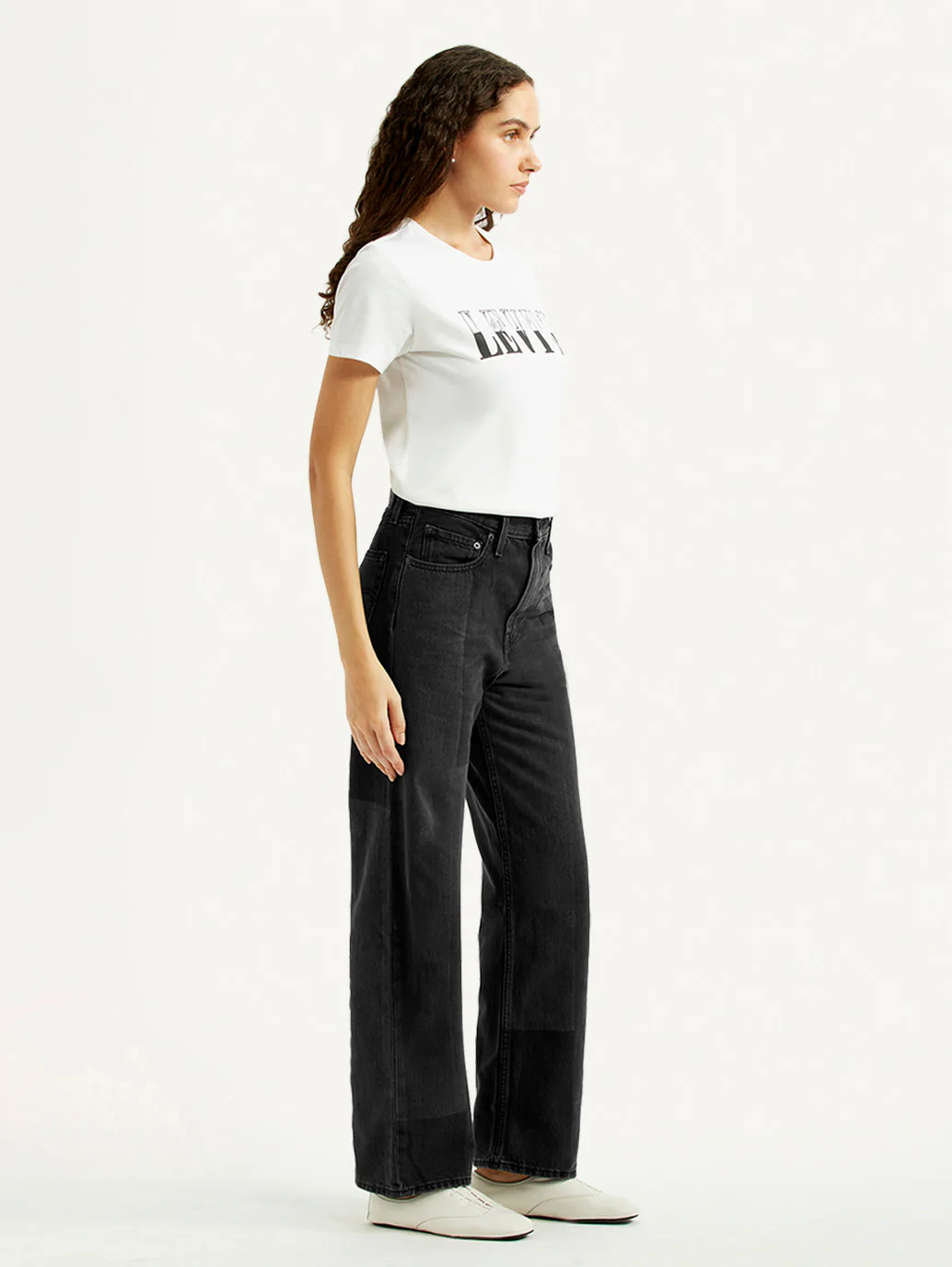Women's Charcoal Grey Ribcage Straight Fit High Rise Jeans - Image 5