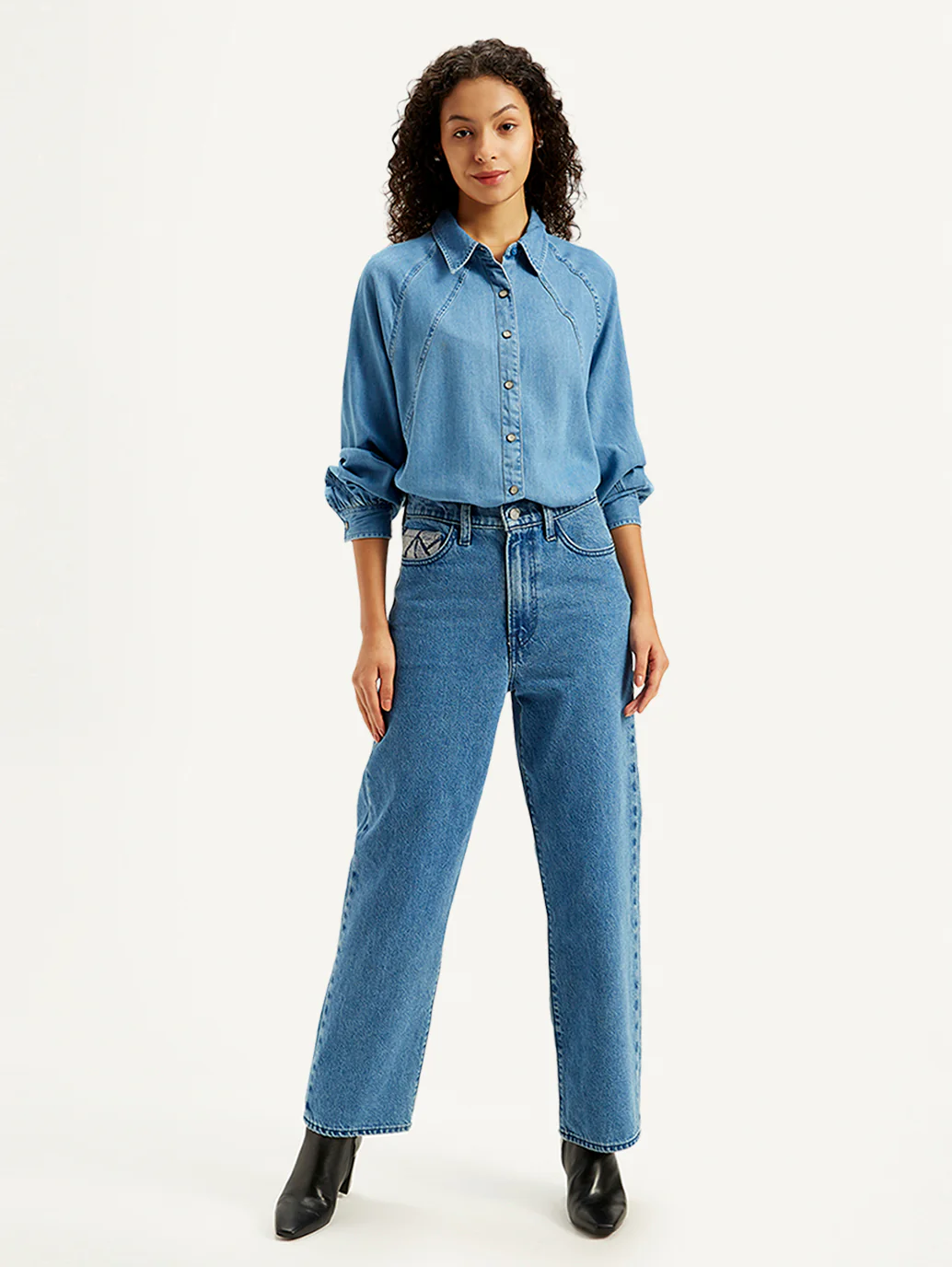 Women's Indigo Ribcage Straight Fit High Rise Jeans