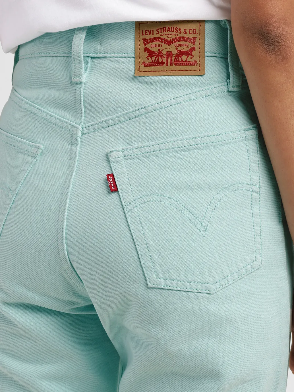 Women's Green Ribcage Straight Ankle Fit High Rise Jeans - Image 6