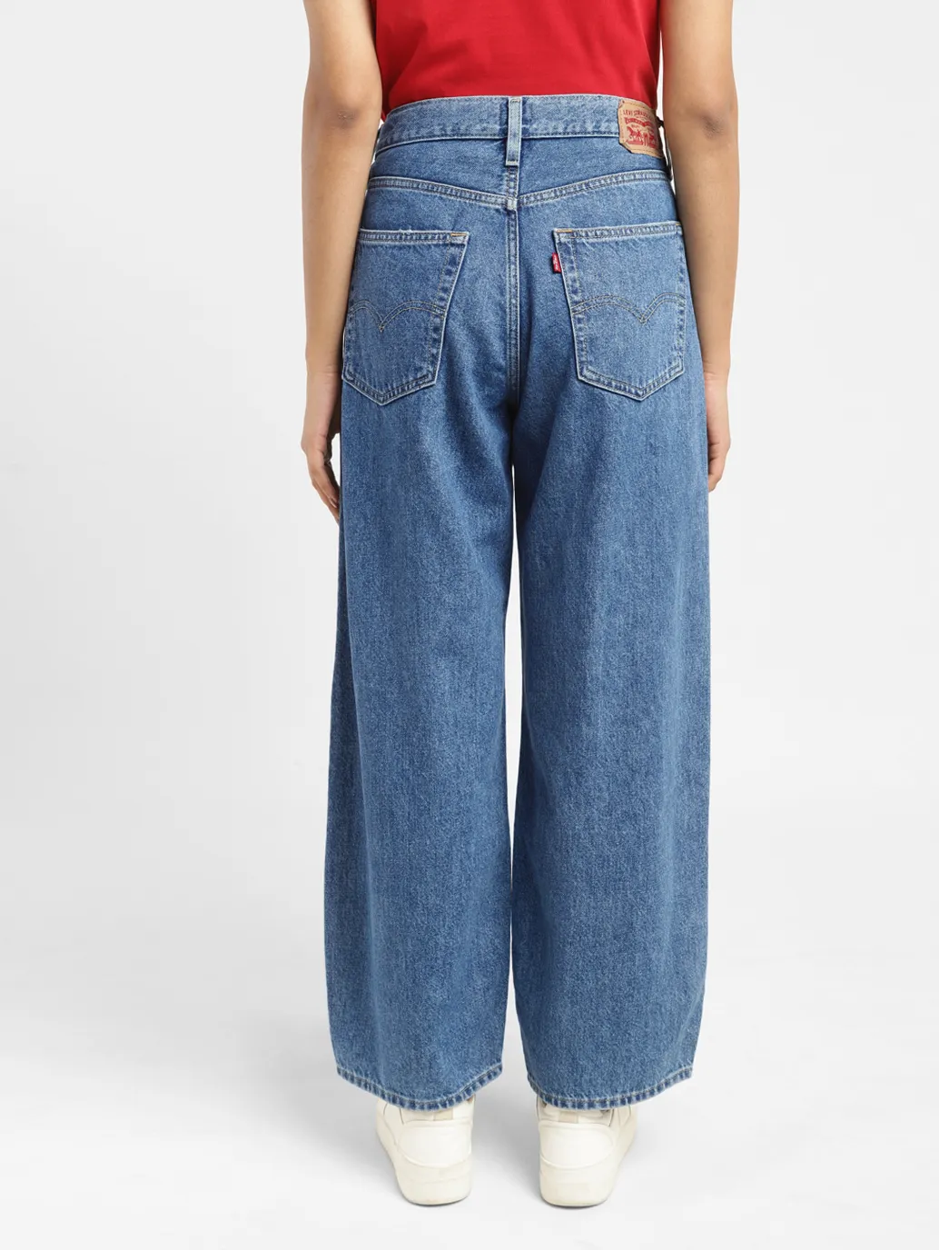 Women's Blue Ribcage Straight Ankle Fit High Rise Jeans - Image 3