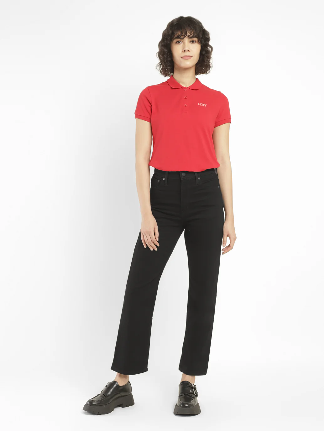 Women's Black Ribcage Straight Ankle Fit High Rise Jeans - Image 6