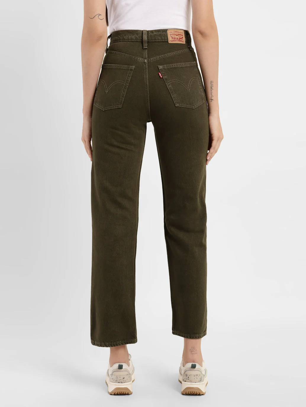 Women's Brown Ribcage Straight Fit High Rise Jeans - Image 3