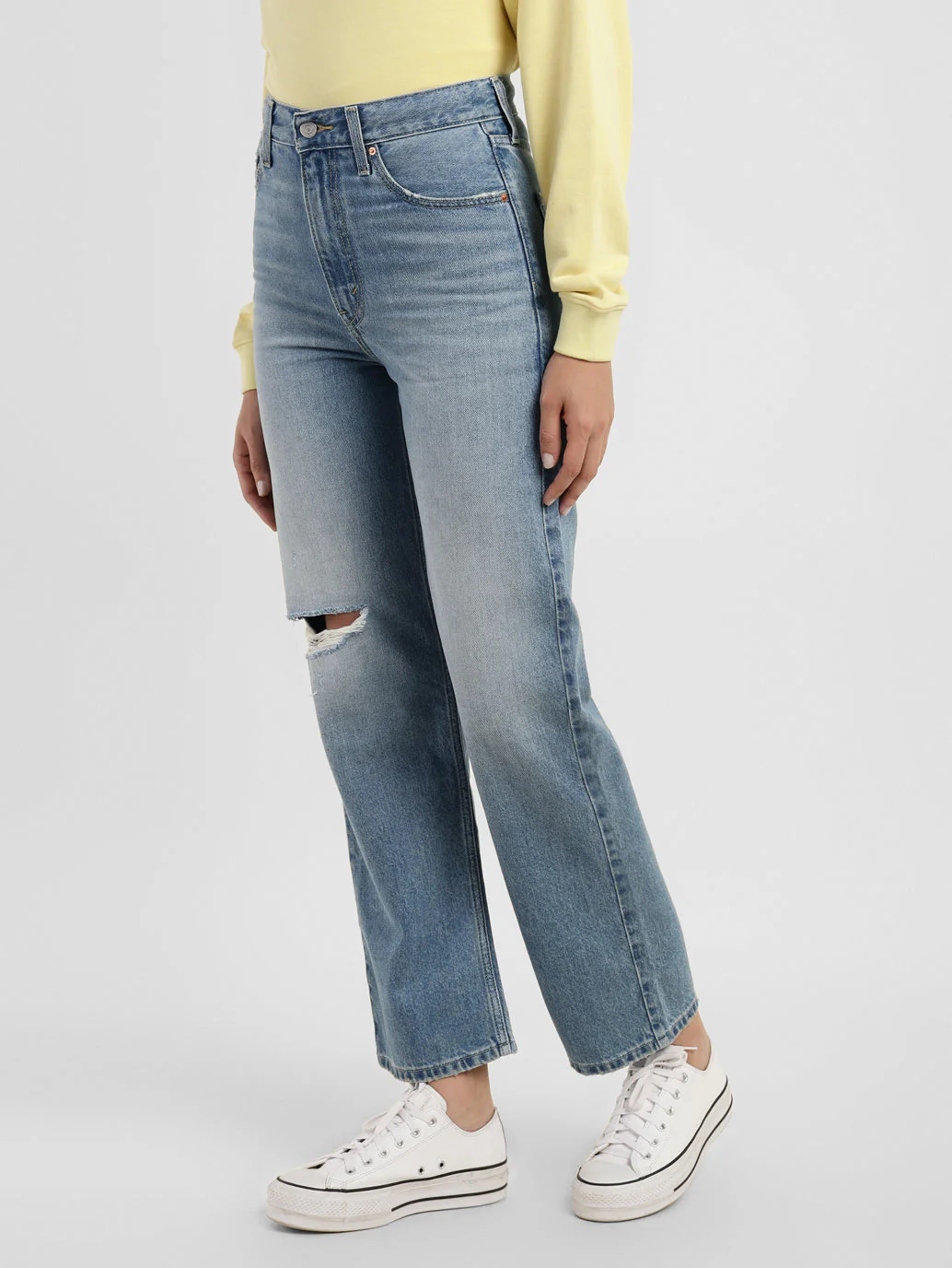 Women's Blue Ribcage Straight Fit High Rise Jeans - Image 4