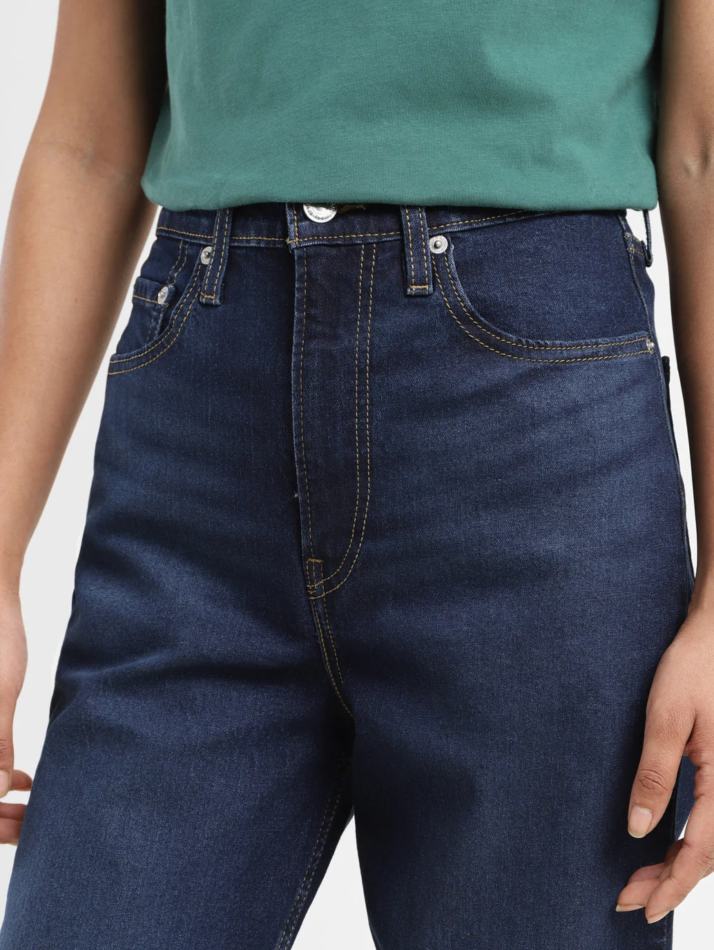 Women's Blue Ribcage Straight Fit High Rise Jeans - Image 6