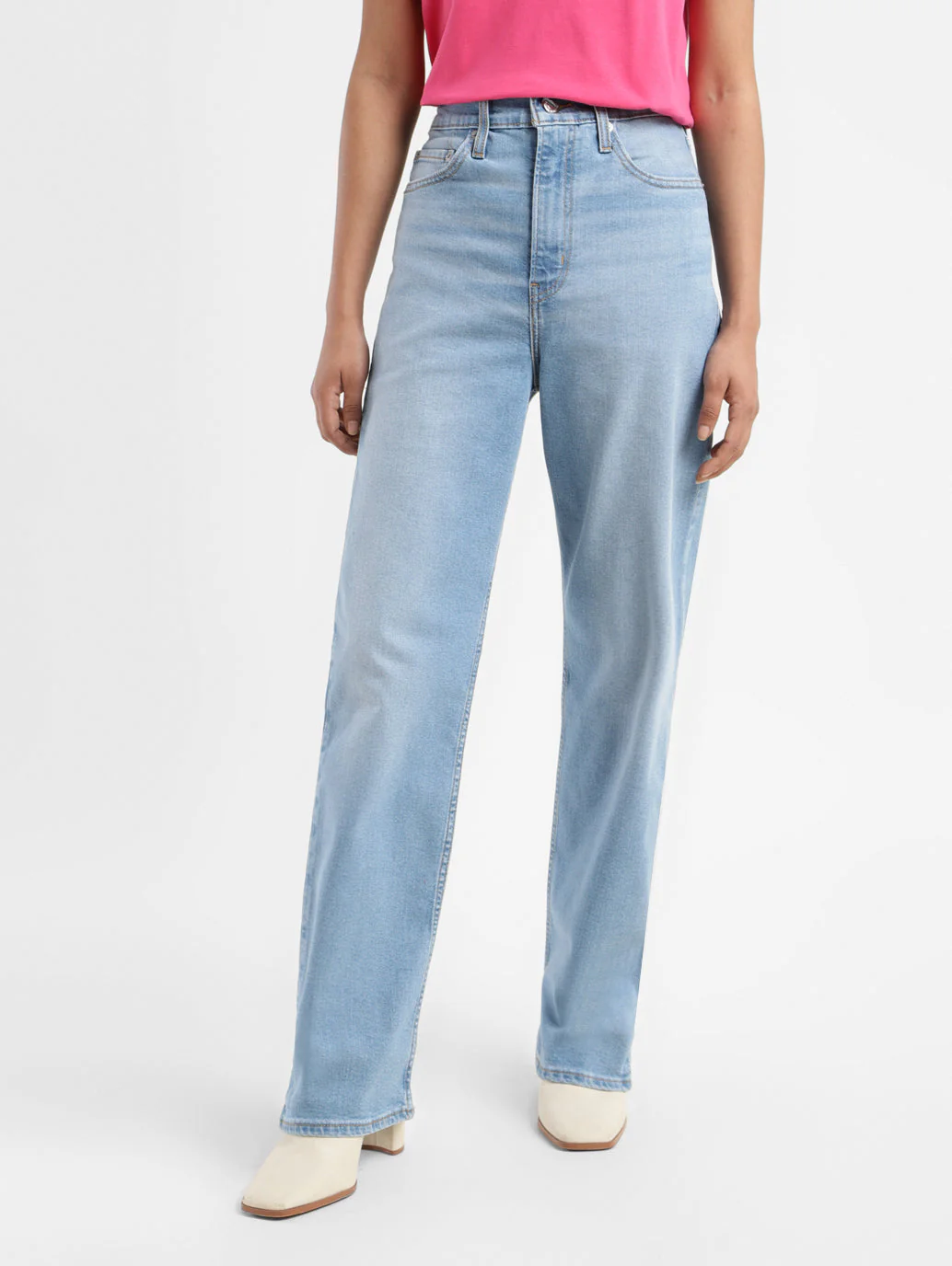 Women's Blue Ribcage Straight Fit High Rise Jeans - Image 2