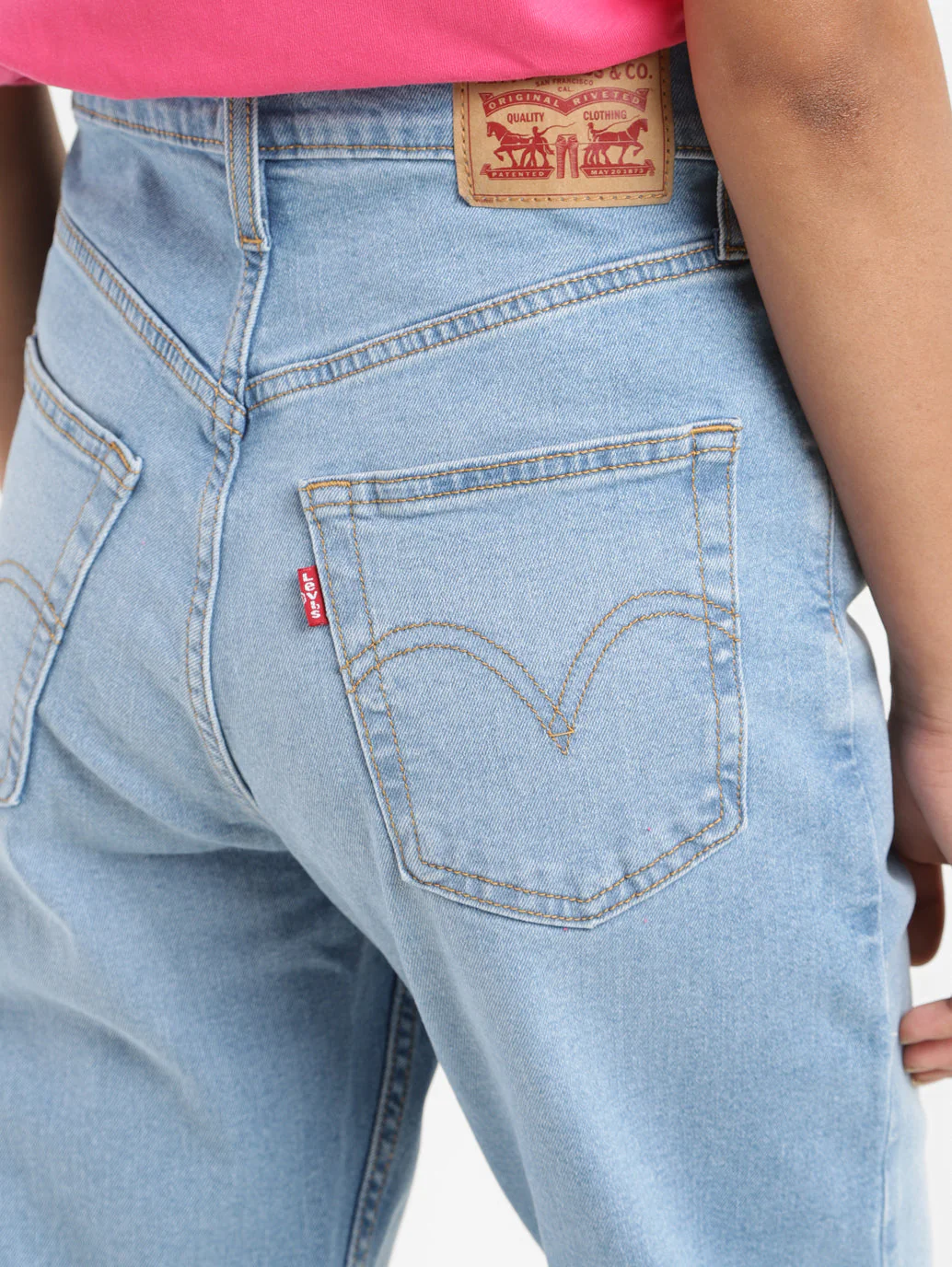 Women's Blue Ribcage Straight Fit High Rise Jeans - Image 5