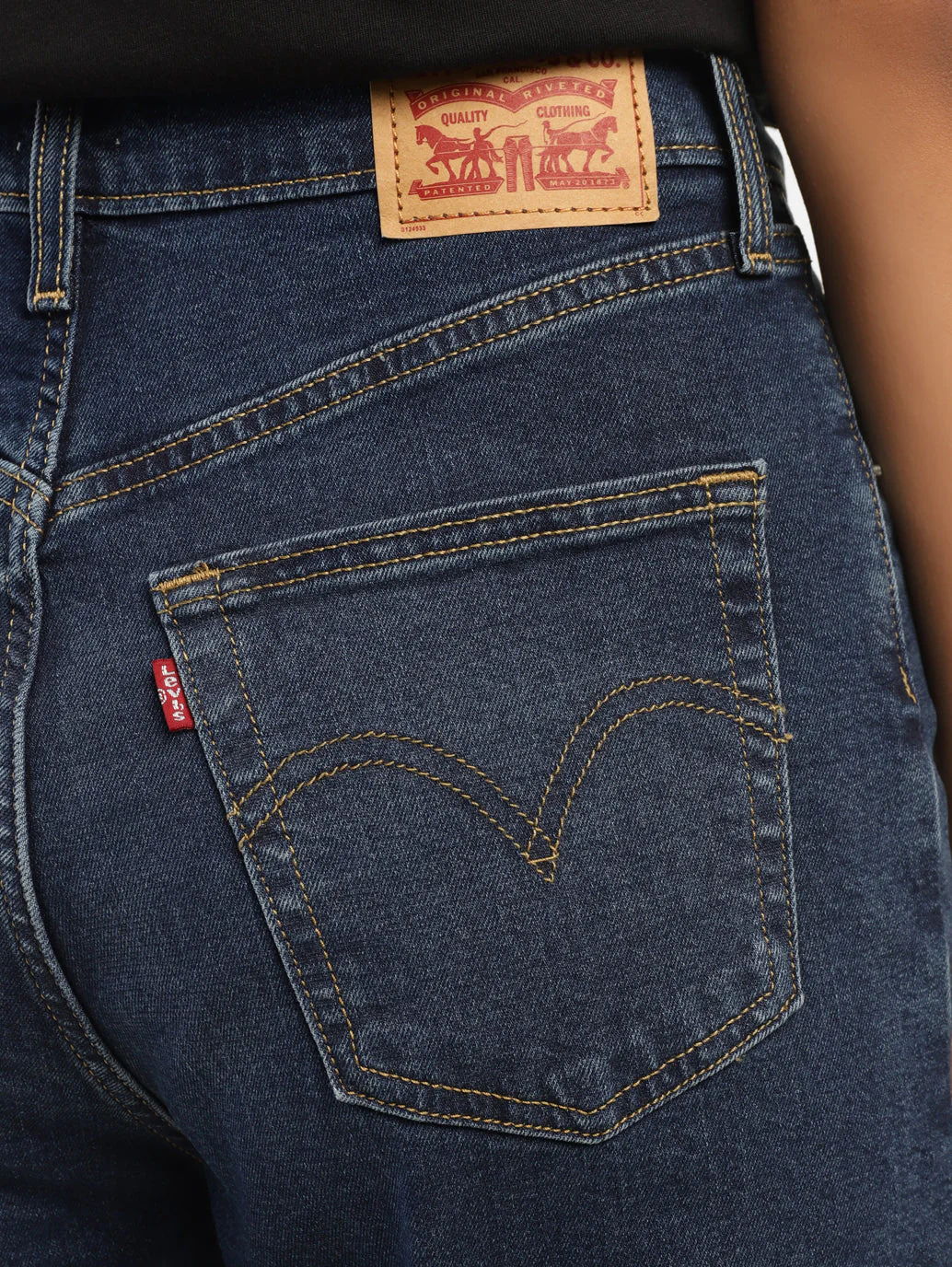 Women's Navy Blue Ribcage Straight Fit High Rise Jeans - Image 6