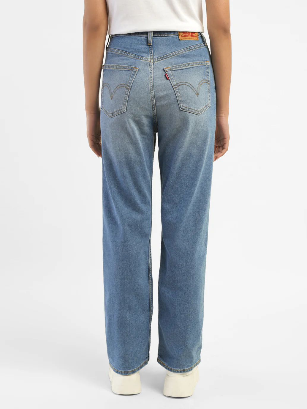 Women's Blue Ribcage Straight Fit High Rise Jeans - Image 3