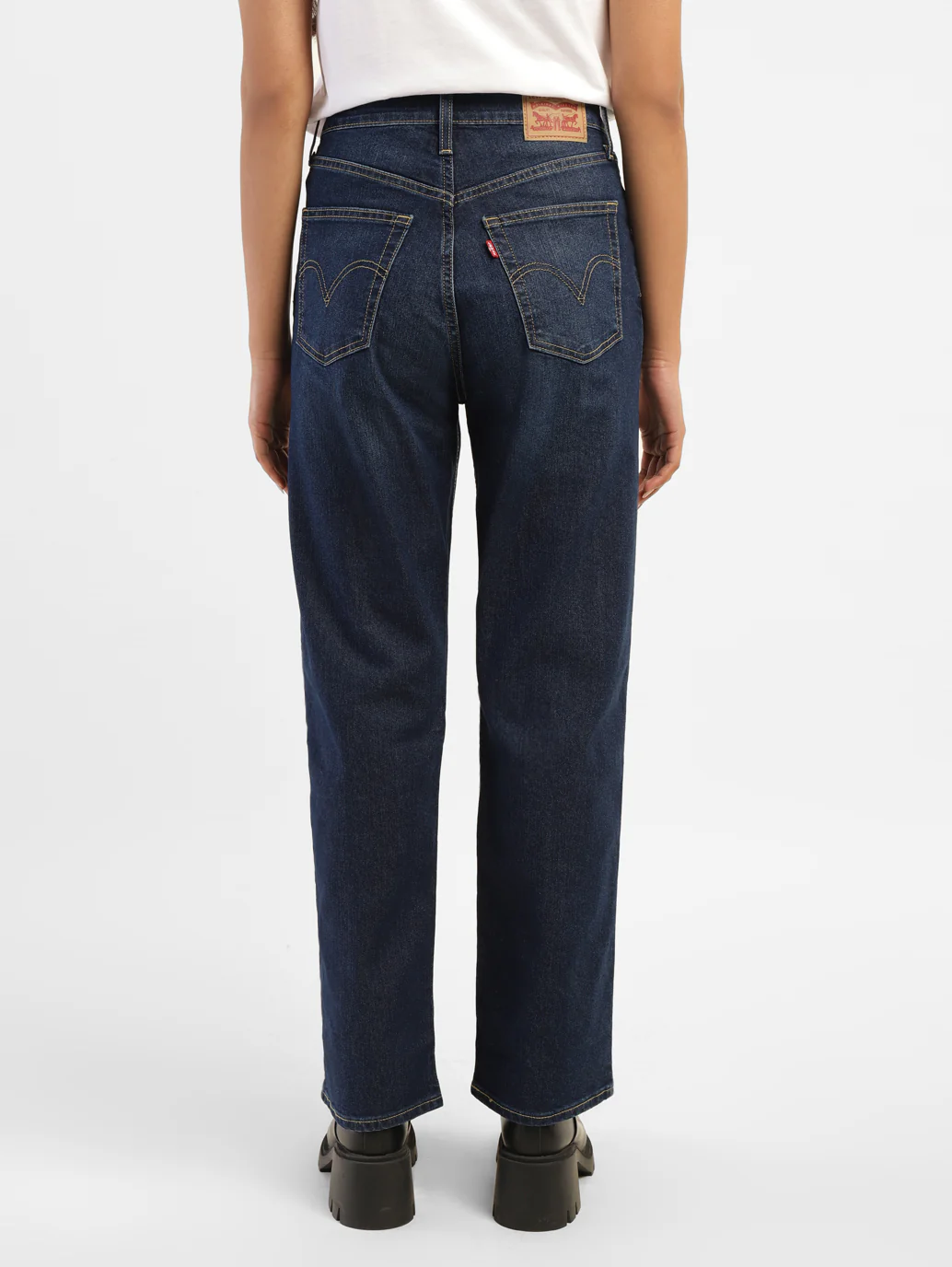 Women's Blue Ribcage Straight Fit High Rise Jeans - Image 3
