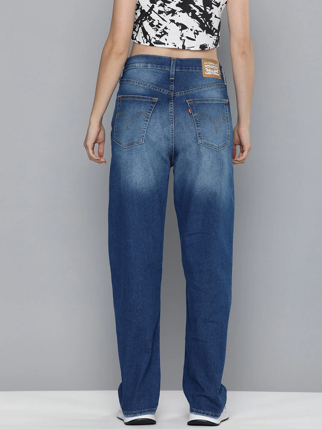 Women's Blue Ribcage Straight Fit High Rise Jeans - Image 3