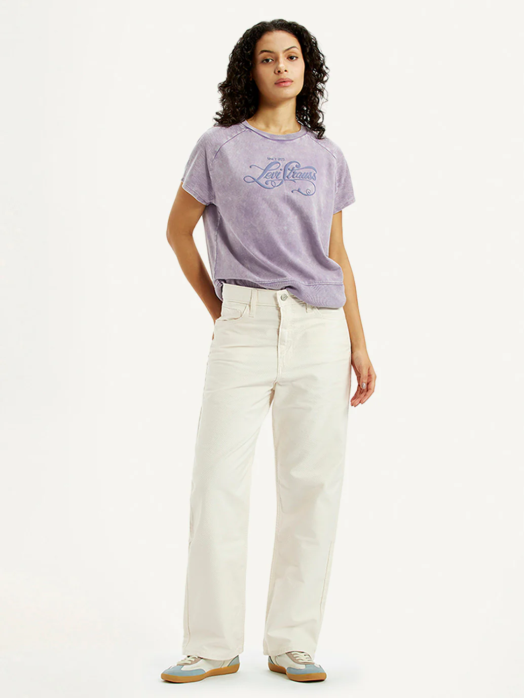 Women's Off White Ribcage Straight Fit High Rise Jeans