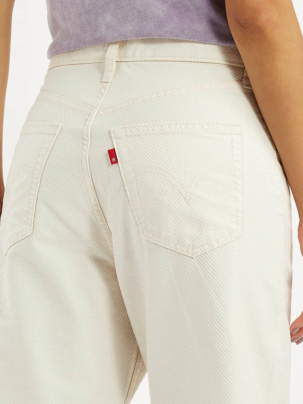 Women's Off White Ribcage Straight Fit High Rise Jeans - Image 5