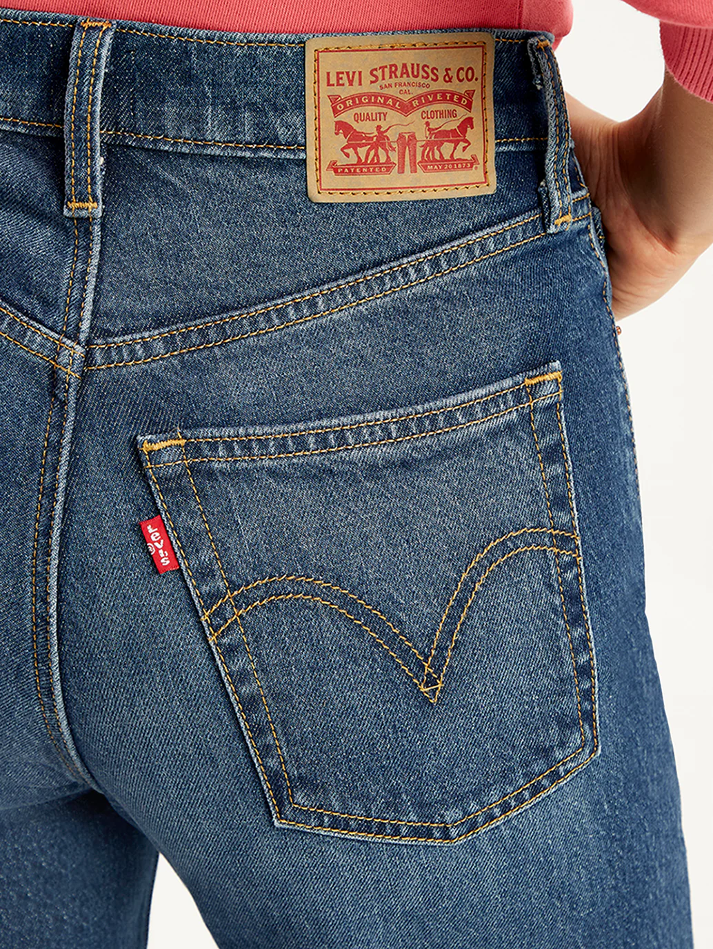Women's Blue Ribcage Bell Bottom Wide Leg Fit High Rise Jeans - Image 6