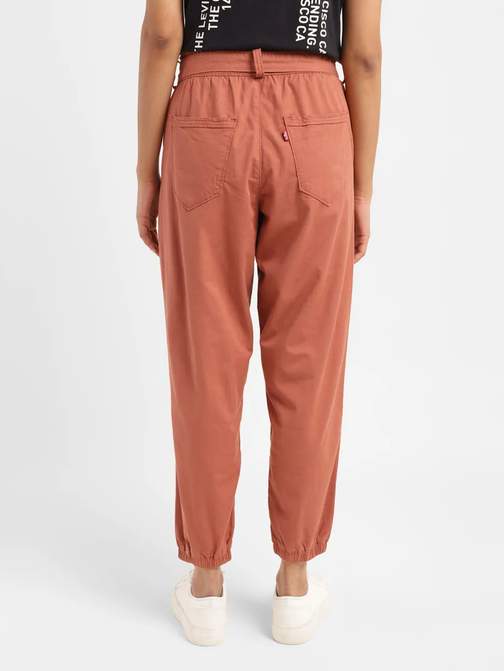 Women's High Rise Rust Regular Fit Joggers - Image 3