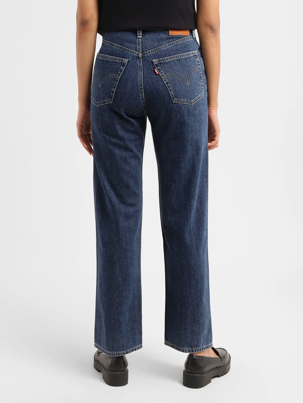 Women's Blue Ribcage Straight Fit High Rise Jeans - Image 4