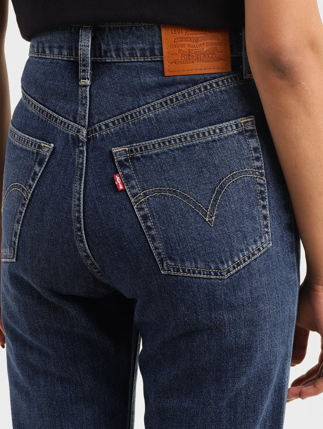 Women's Blue Ribcage Straight Fit High Rise Jeans - Image 7