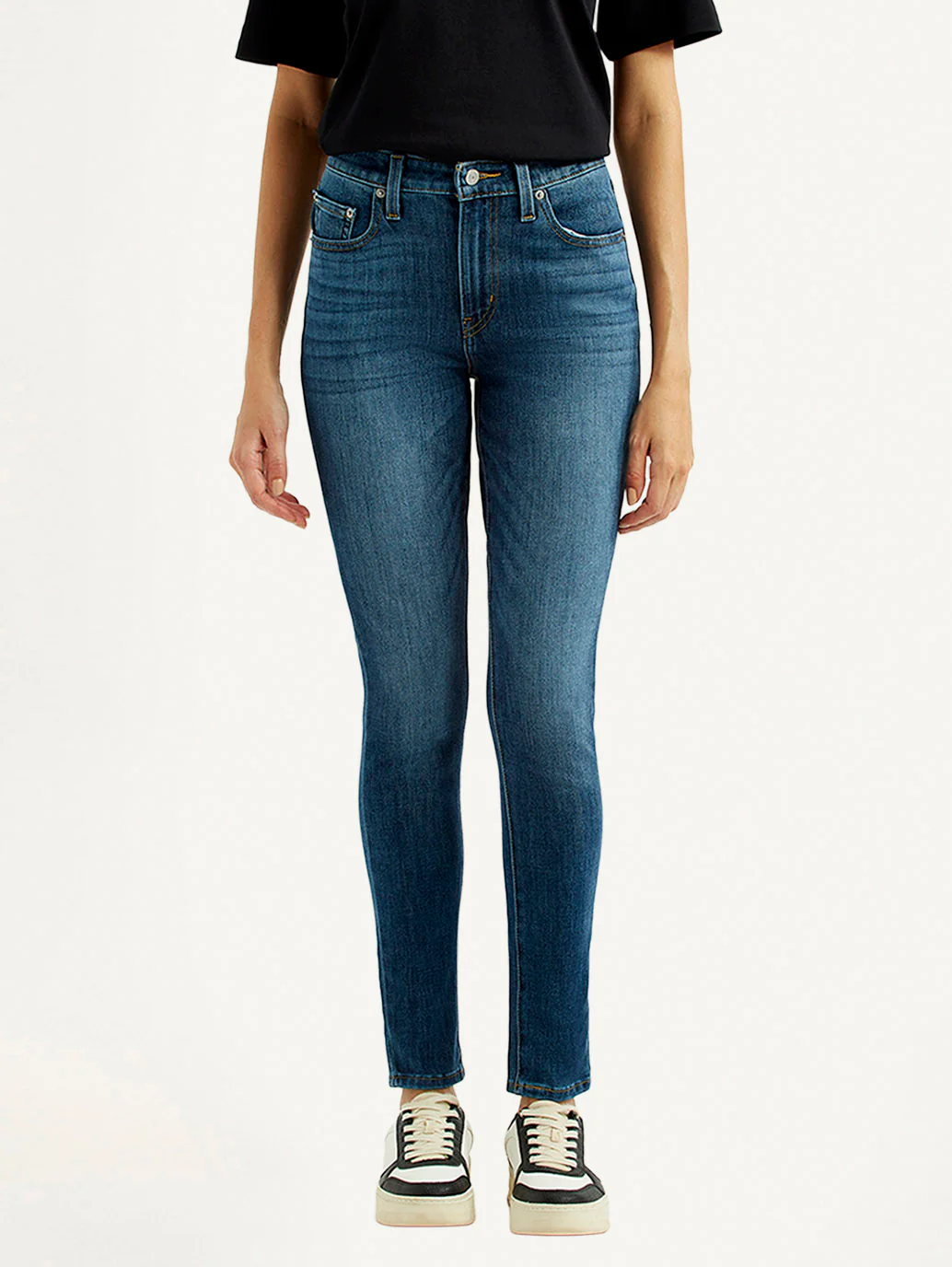 Women's Blue Skinny Fit High Rise Jeans - Image 2