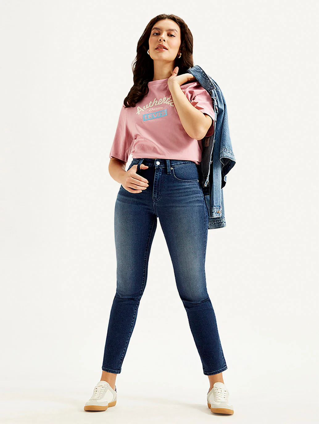 Women's 724 Blue Slim Straight Fit High Rise Jeans