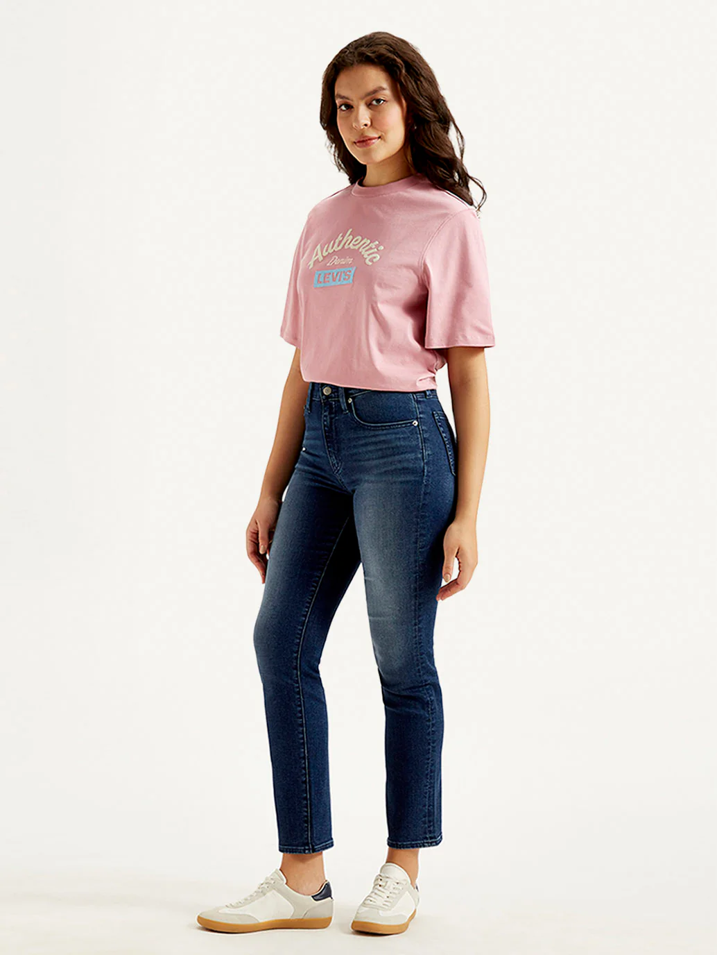 Women's 724 Blue Slim Straight Fit High Rise Jeans - Image 6
