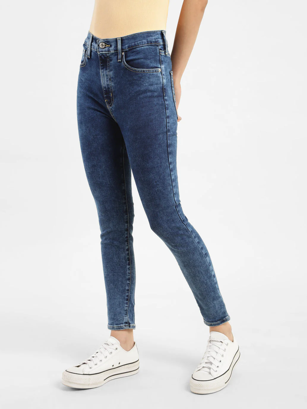 Women's Indigo Mile High Wide Leg Fit High Rise Jeans - Image 4