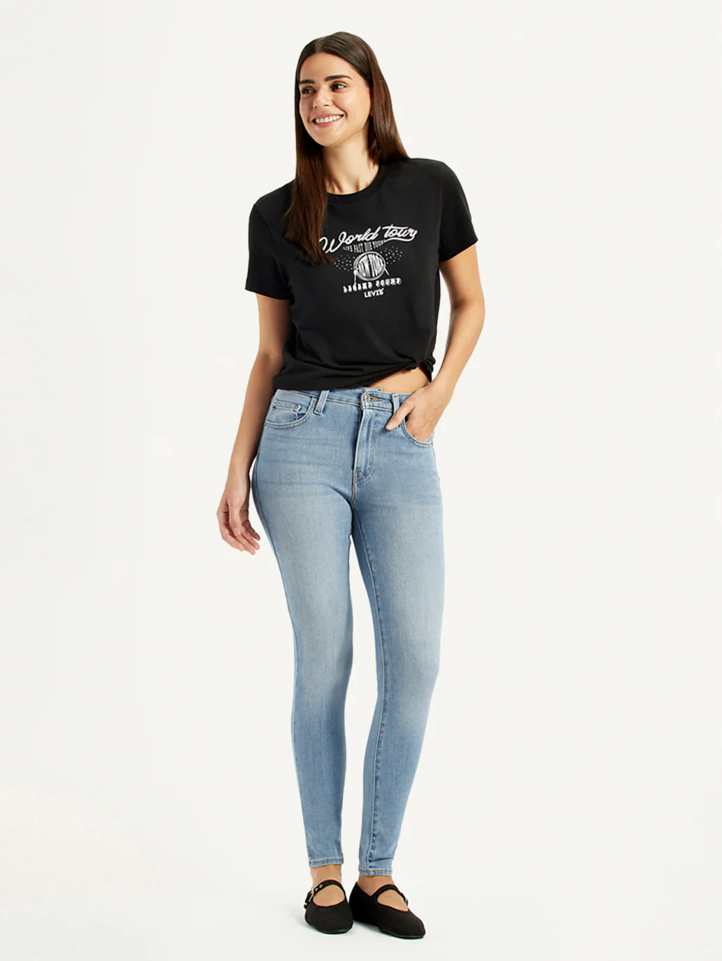 Women's High Rise Skinny Light Blue Jeans