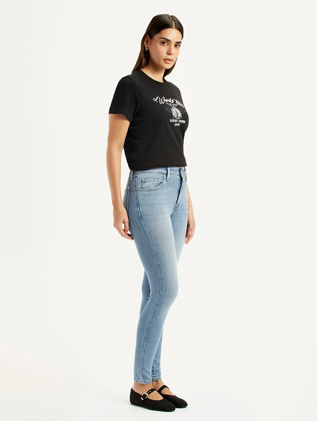 Women's High Rise Skinny Light Blue Jeans - Image 6