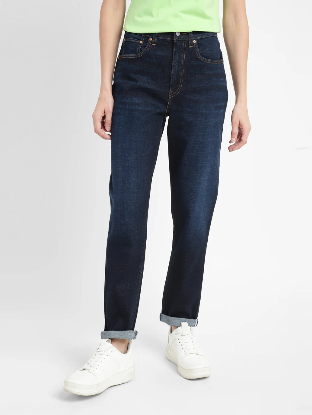Women's Blue Loose Fit High Rise Jeans