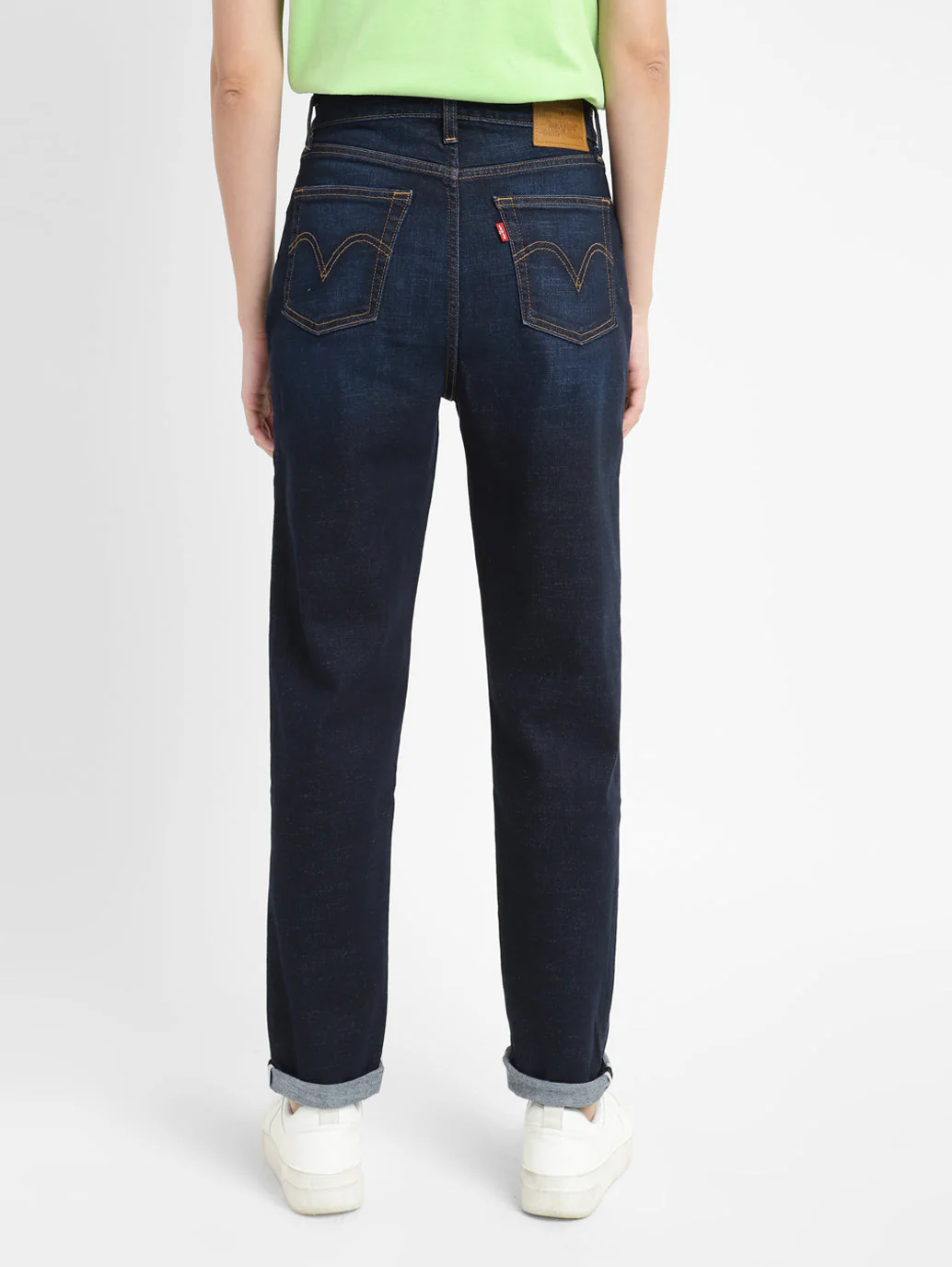 Women's Blue Loose Fit High Rise Jeans - Image 3