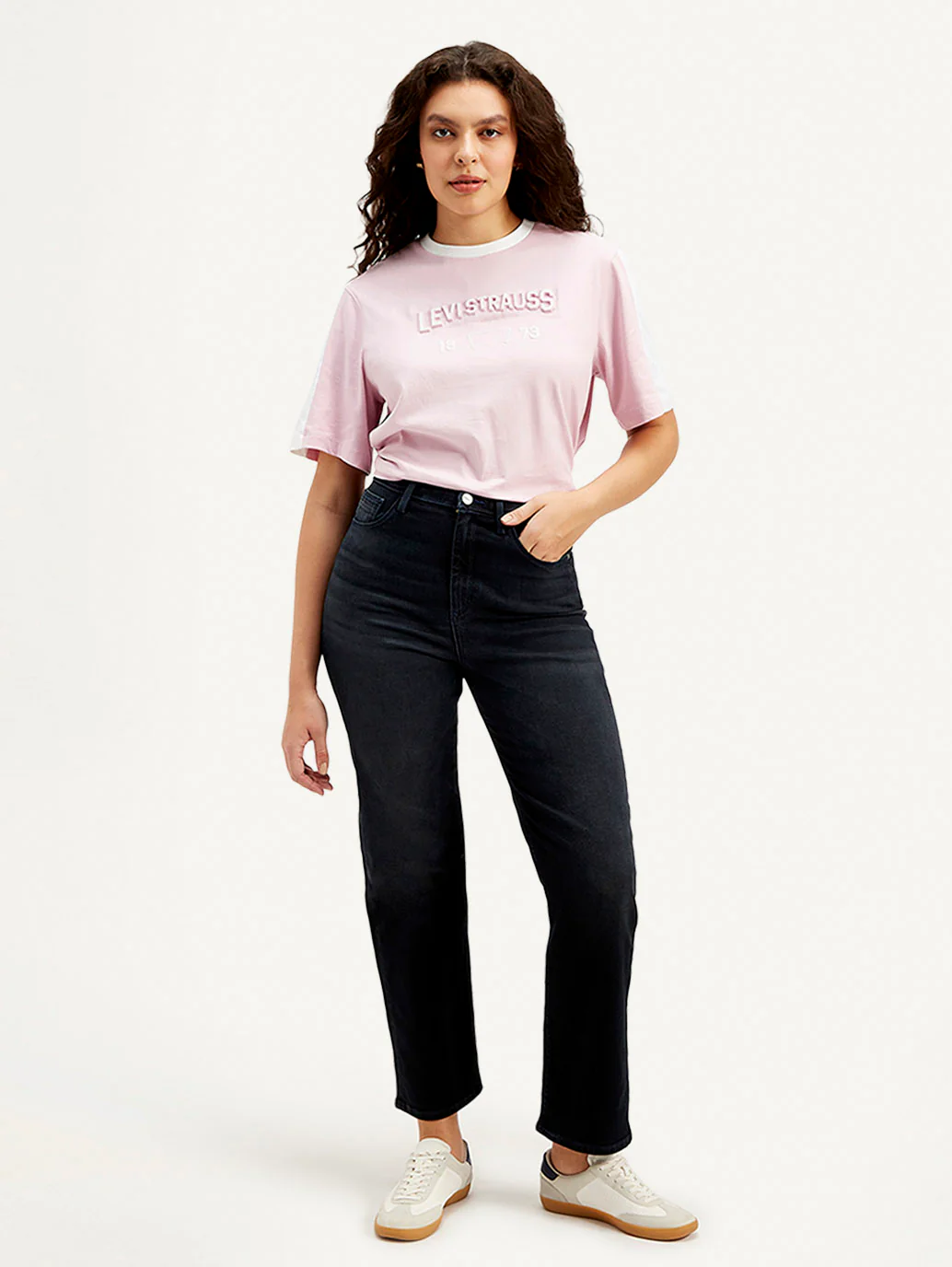 Women's Redloop Black Ribcage Straight Fit High Rise Jeans - Image 2