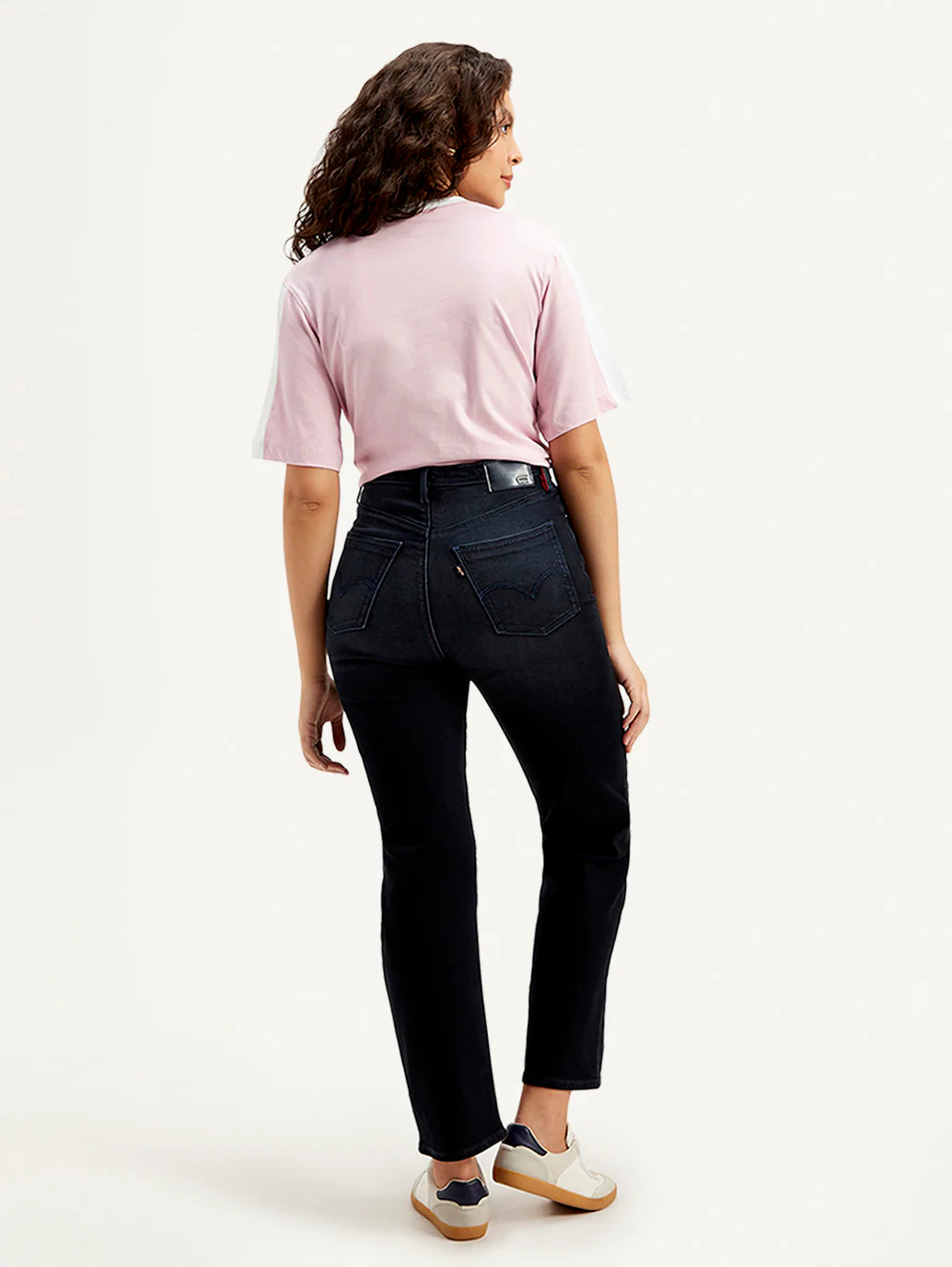 Women's Redloop Black Ribcage Straight Fit High Rise Jeans - Image 3