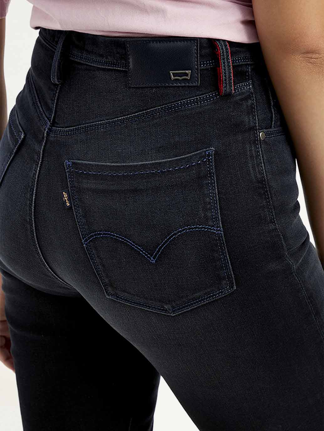 Women's Redloop Black Ribcage Straight Fit High Rise Jeans - Image 4