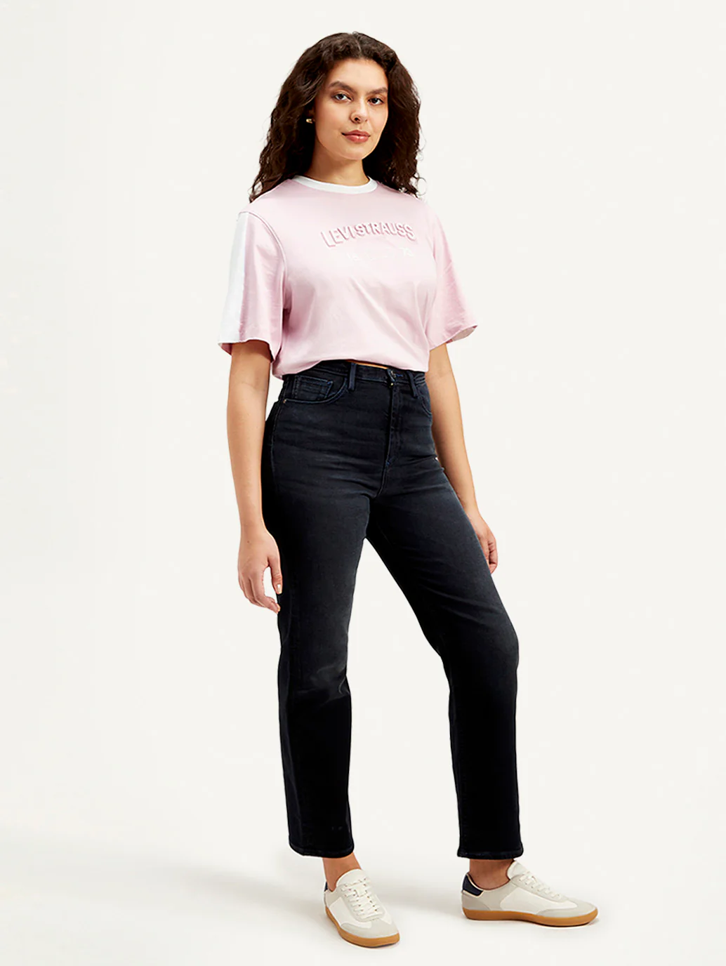 Women's Redloop Black Ribcage Straight Fit High Rise Jeans - Image 5