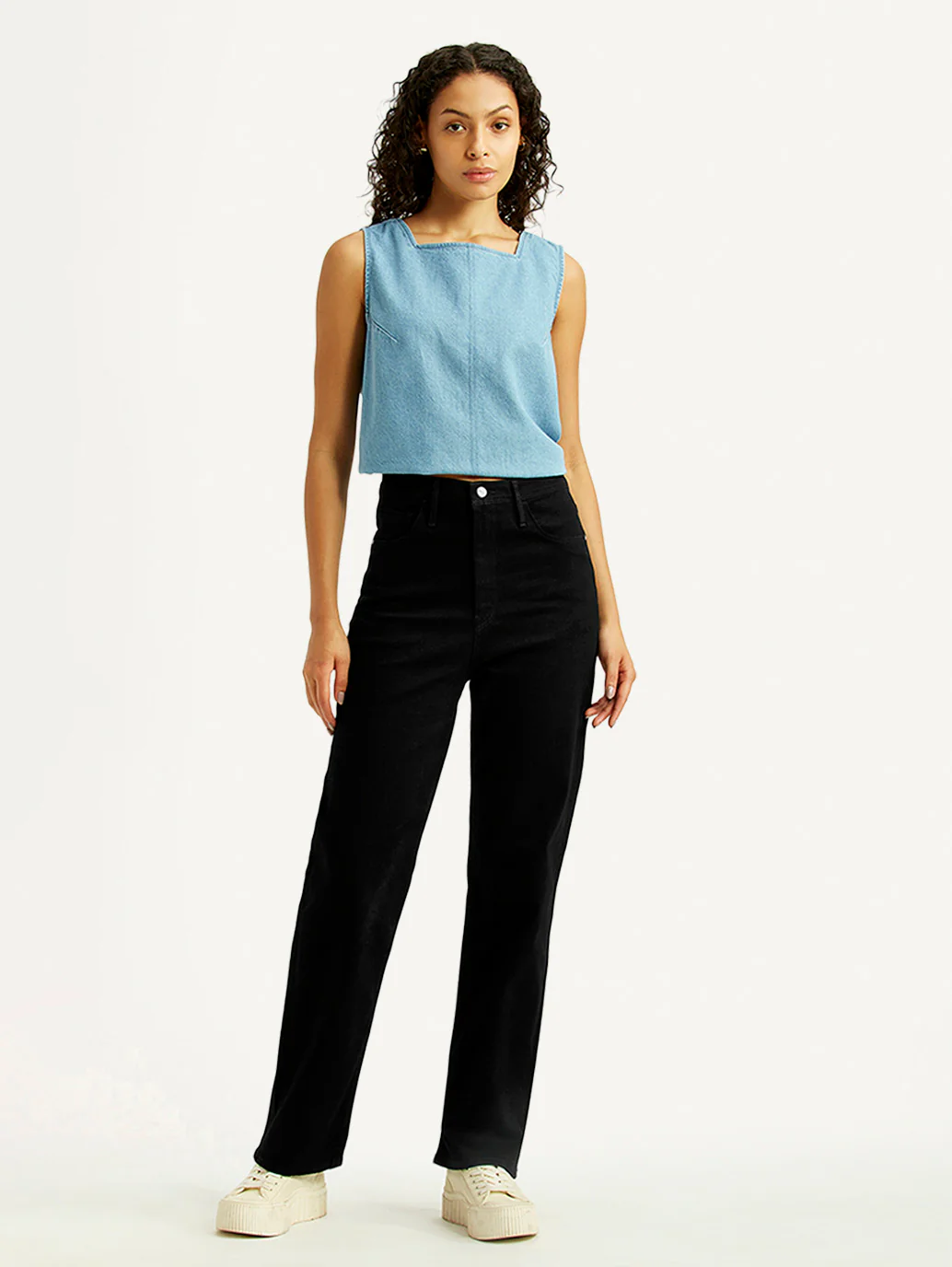 Women's Redloop Black Straight Fit High Rise Jeans - Image 2