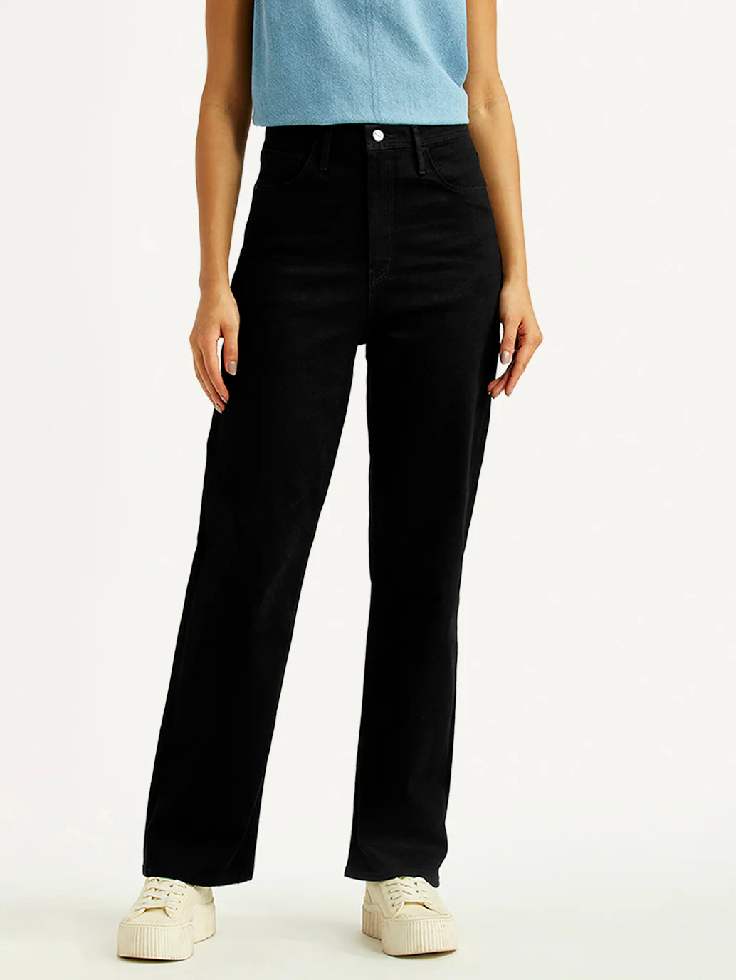 Women's Redloop Black Straight Fit High Rise Jeans - Image 3