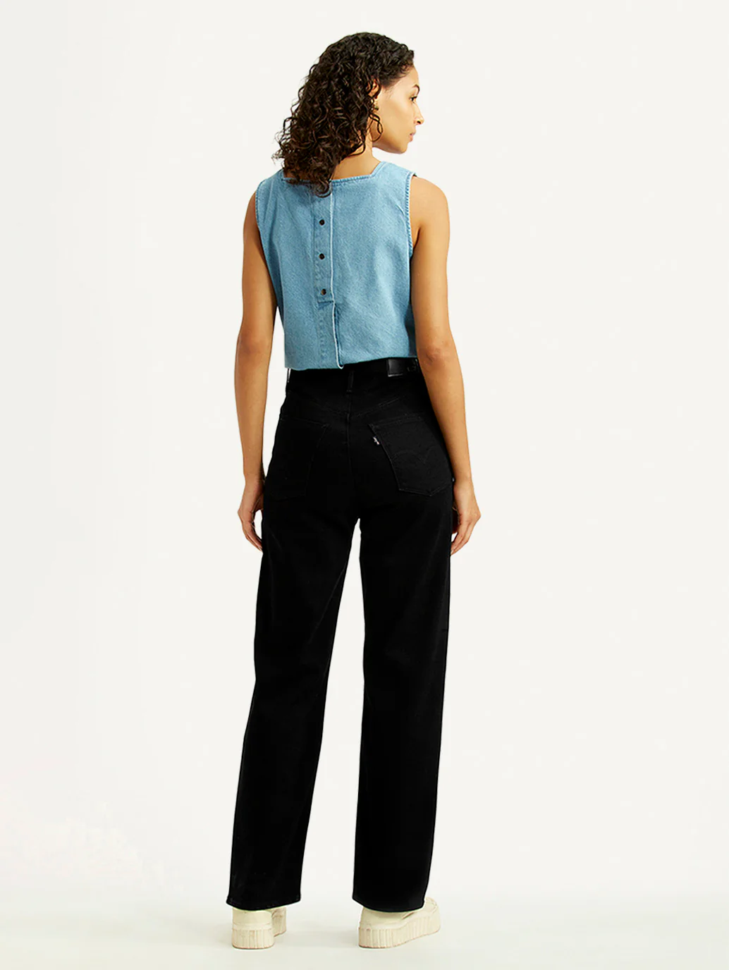 Women's Redloop Black Straight Fit High Rise Jeans - Image 4