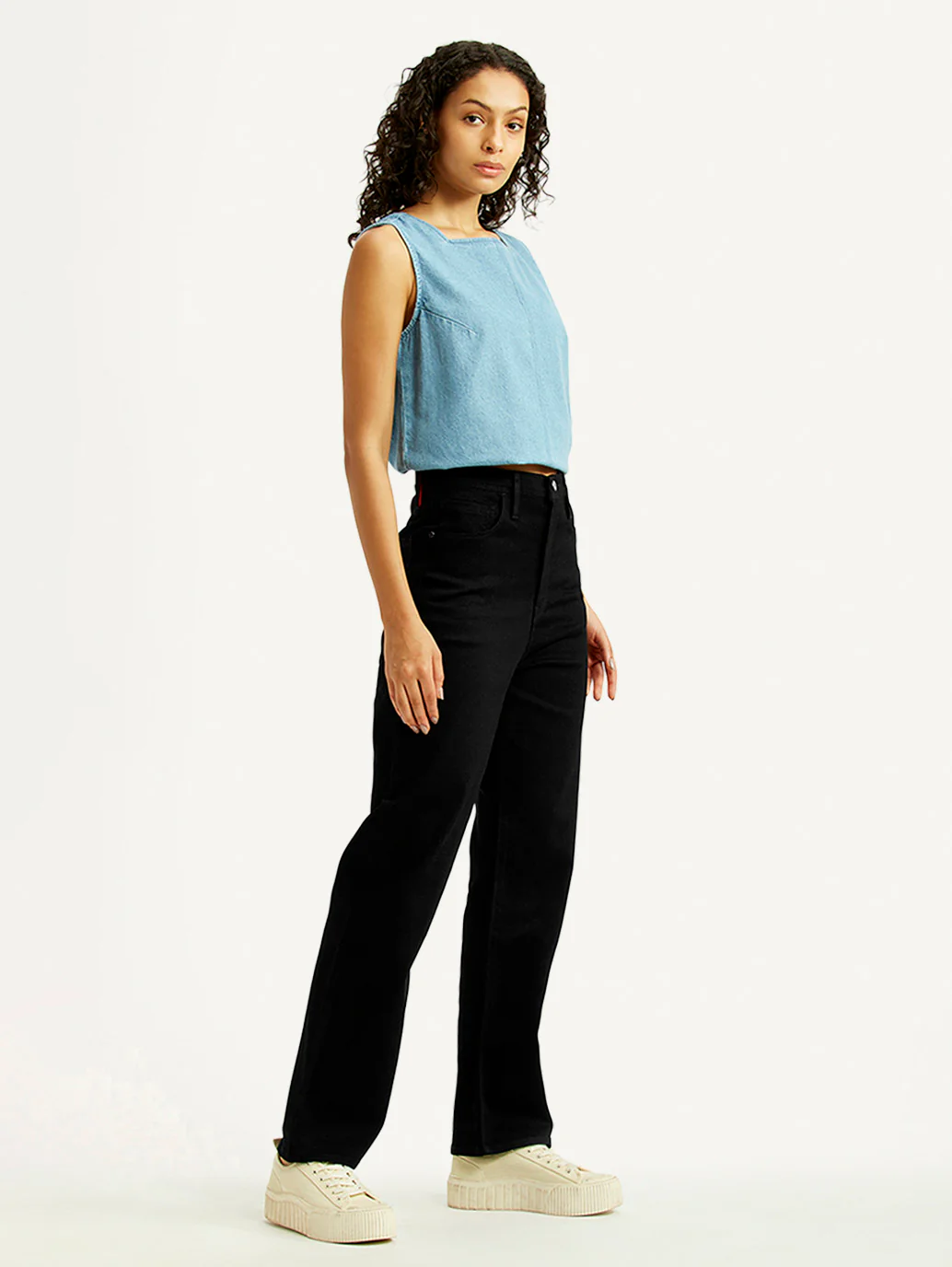 Women's Redloop Black Straight Fit High Rise Jeans - Image 6