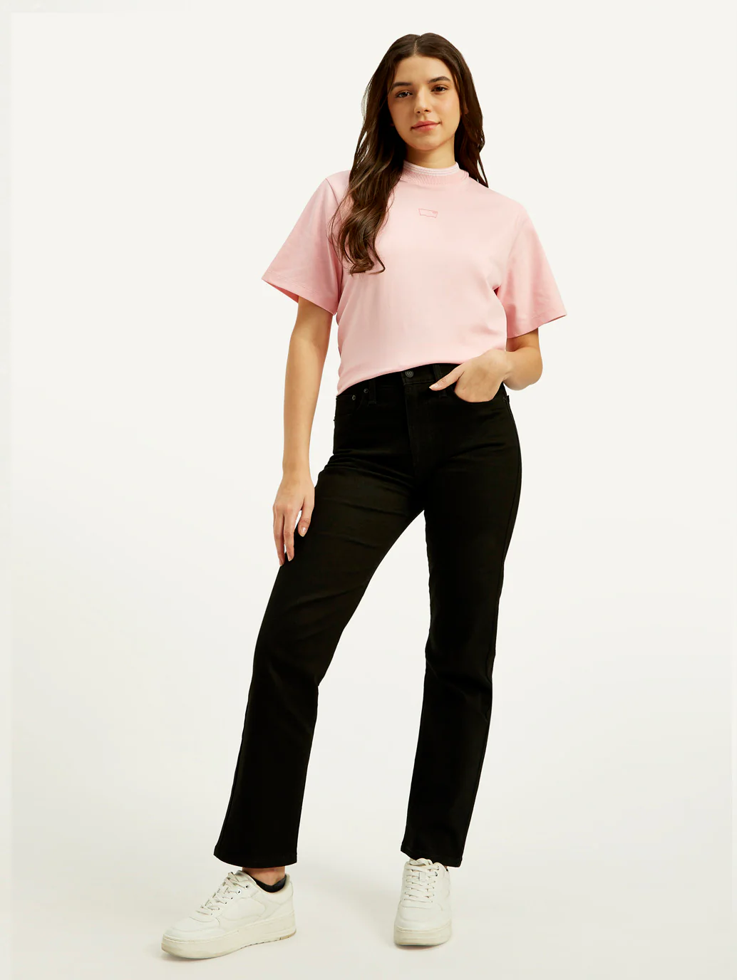 Women's Black Wedgie Straight Fit High Rise Jeans