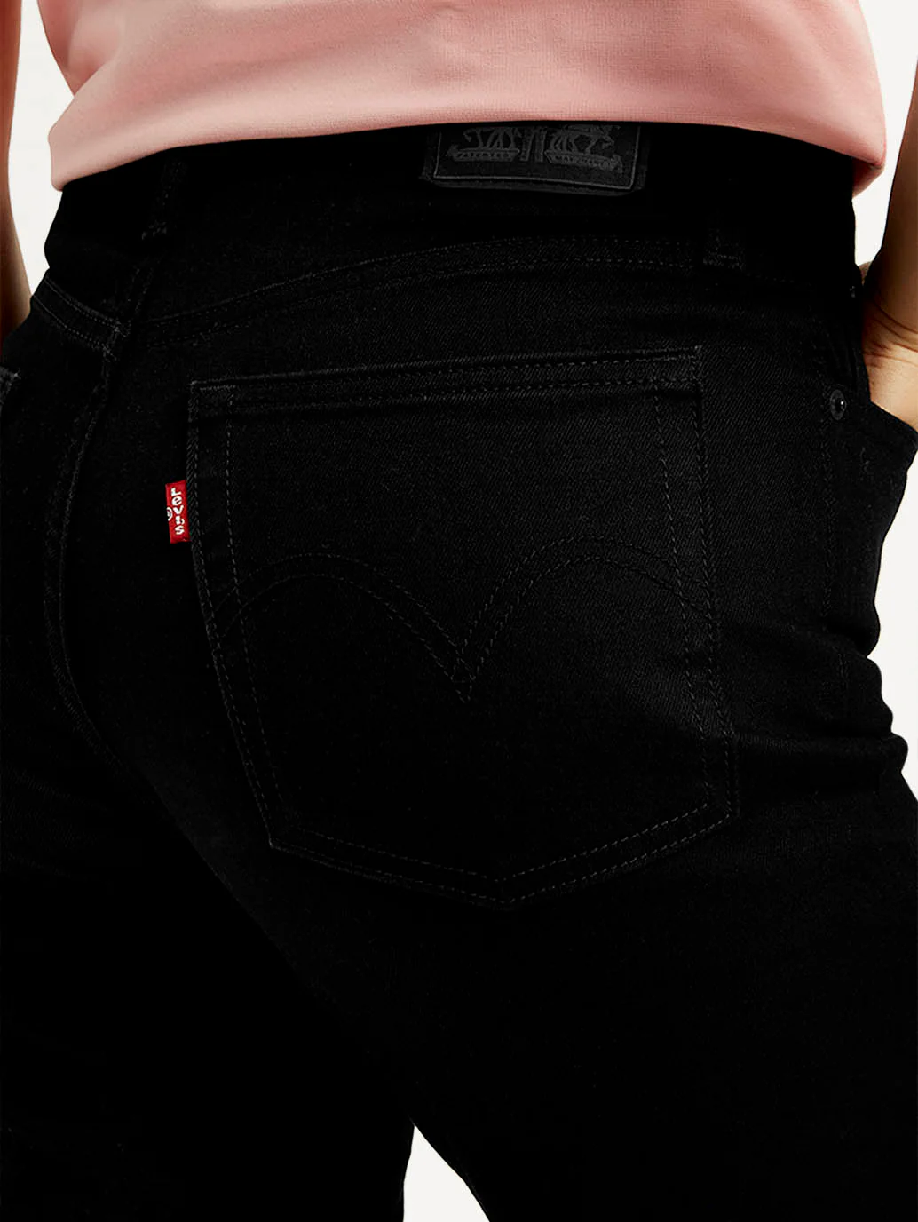 Women's Black Wedgie Straight Fit High Rise Jeans - Image 5