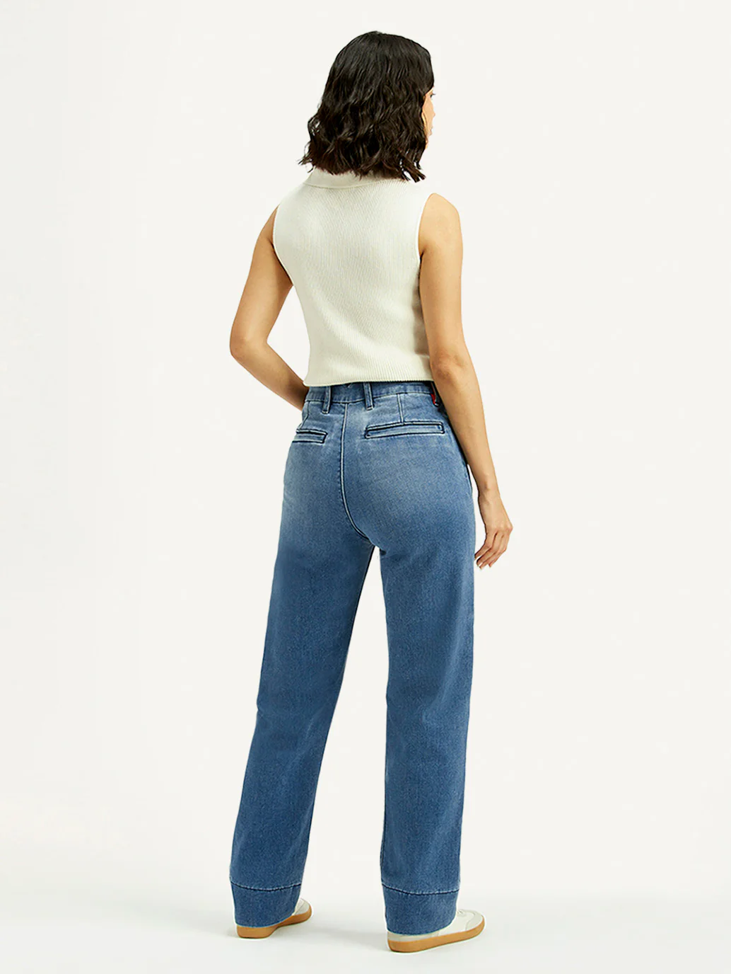 Women's Redloop Blue Ribcage Straight Fit High Rise Jeans - Image 3