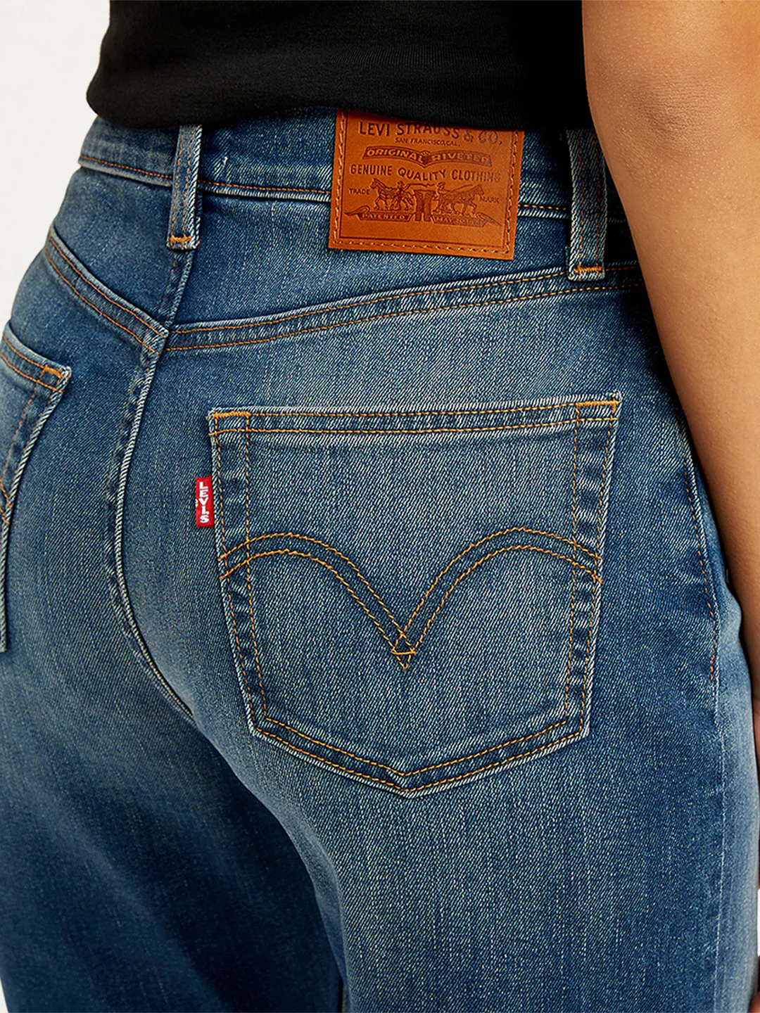 Women's Blue Loose Fit High Rise Boyfriend Jeans - Image 5