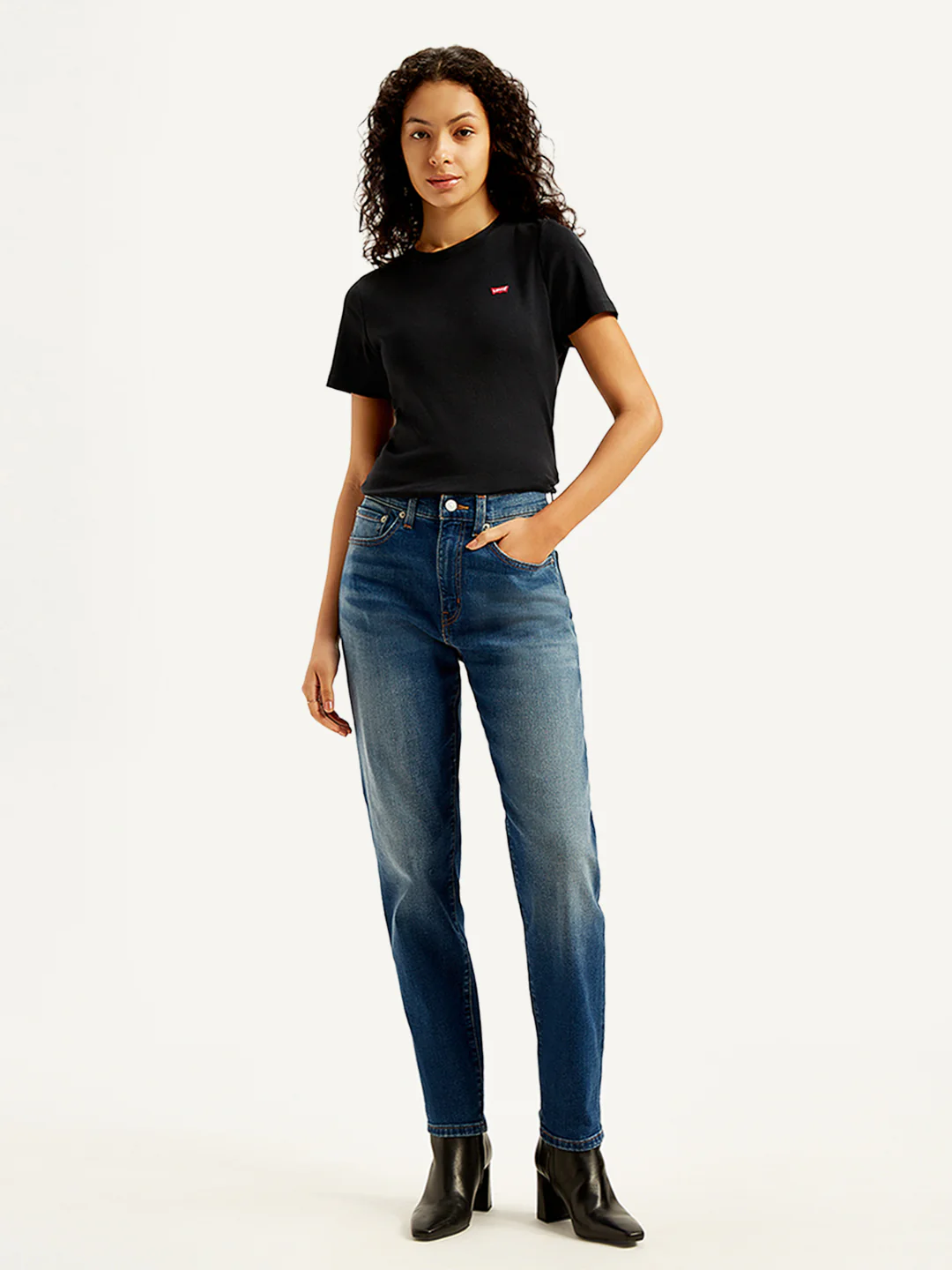Women's Blue Loose Fit High Rise Boyfriend Jeans - Image 6