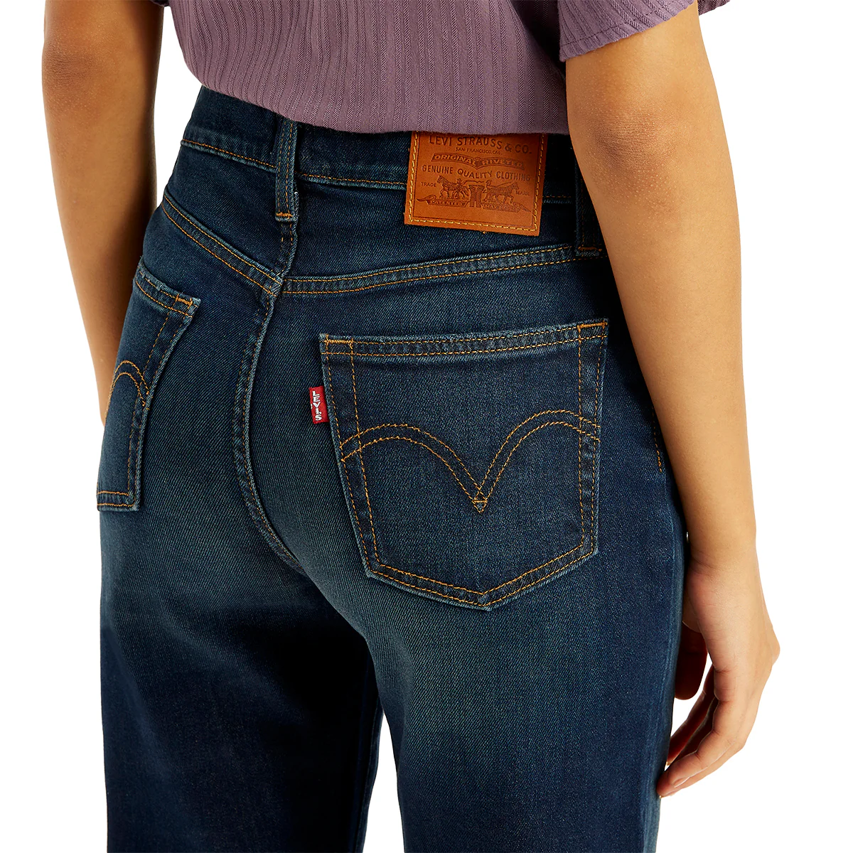 Women's Navy Blue Loose Fit High Rise Boyfriend Jeans - Image 3