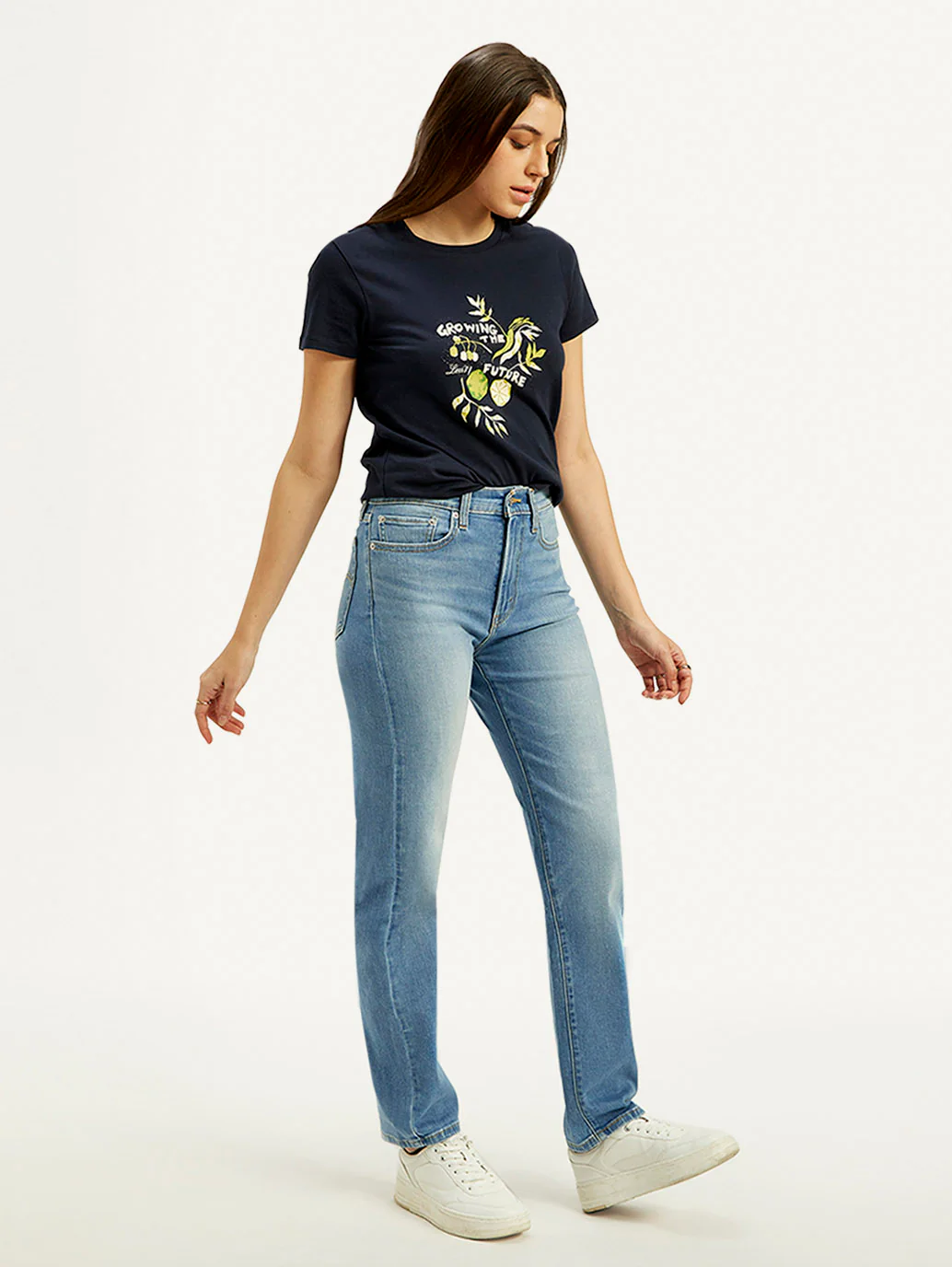 Women's Blue Wedgie Straight Fit High Rise Jeans - Image 6