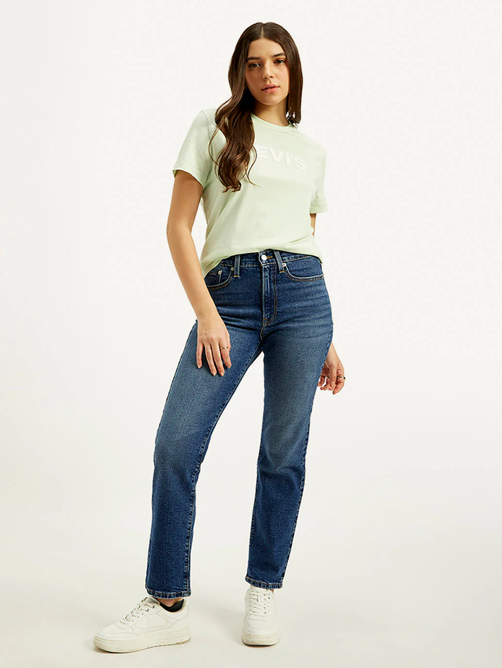 Women's Blue Wedgie Straight Fit High Rise Jeans - Image 2