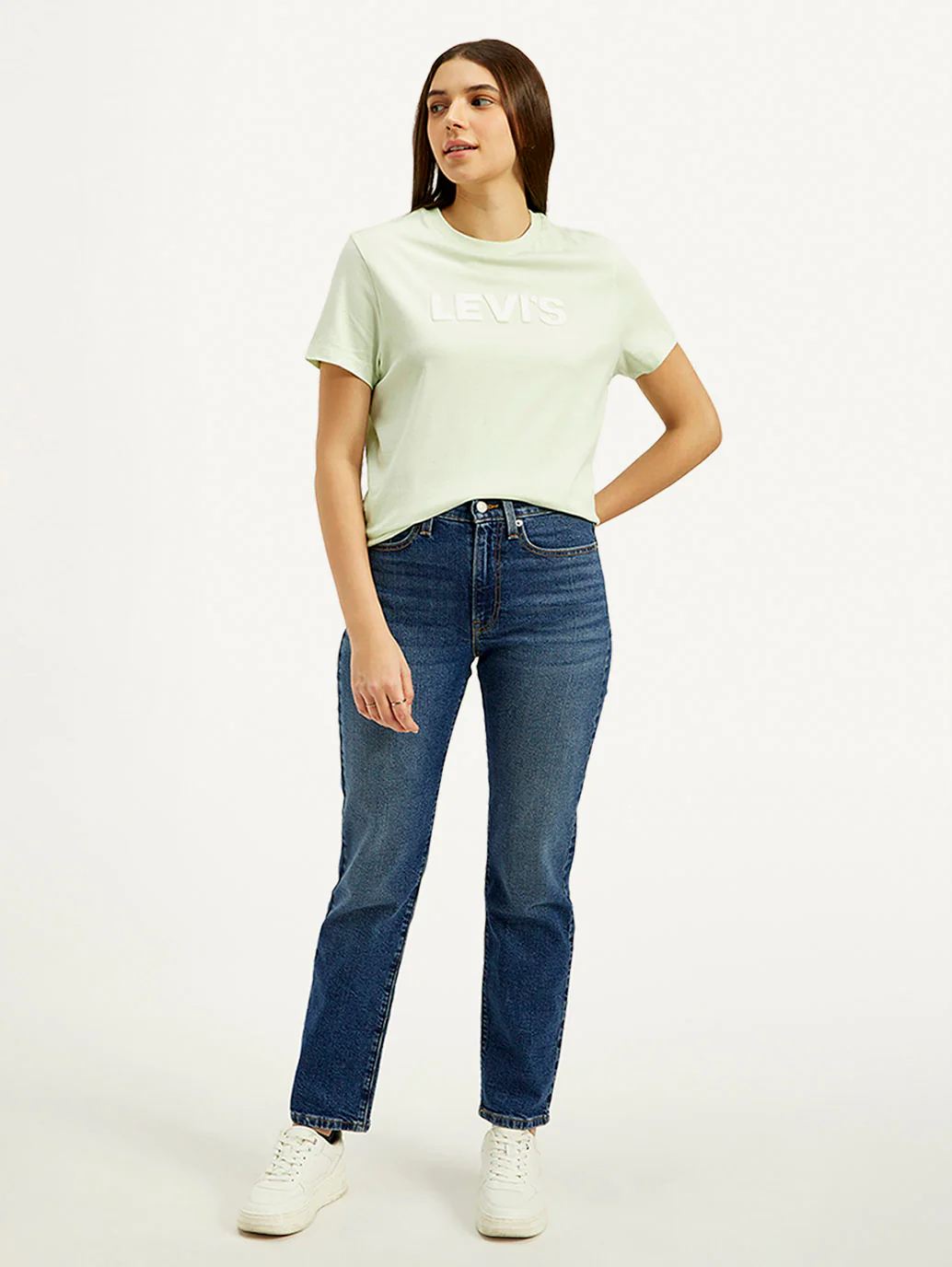 Women's Blue Wedgie Straight Fit High Rise Jeans - Image 3