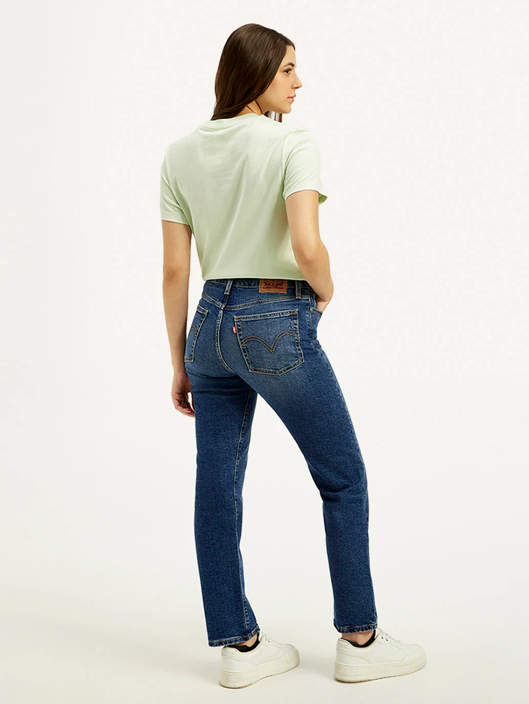 Women's Blue Wedgie Straight Fit High Rise Jeans - Image 5