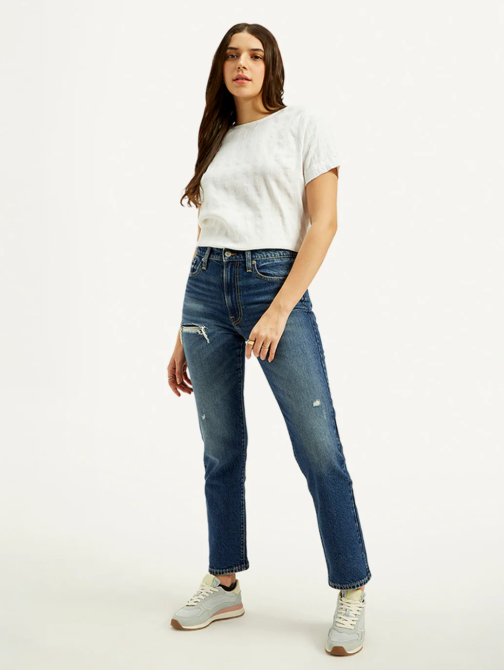 Women's Blue Wedgie Straight Fit High Rise Jeans
